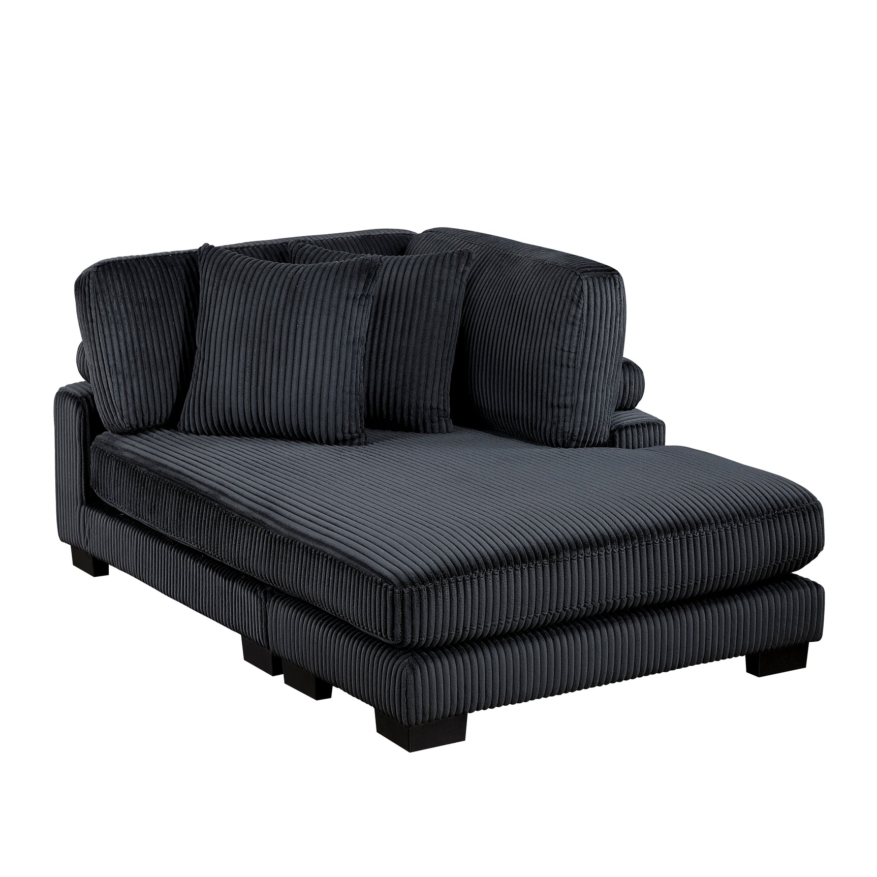 Traverse Black 2-Piece Chaise Lounge - Ornate Home