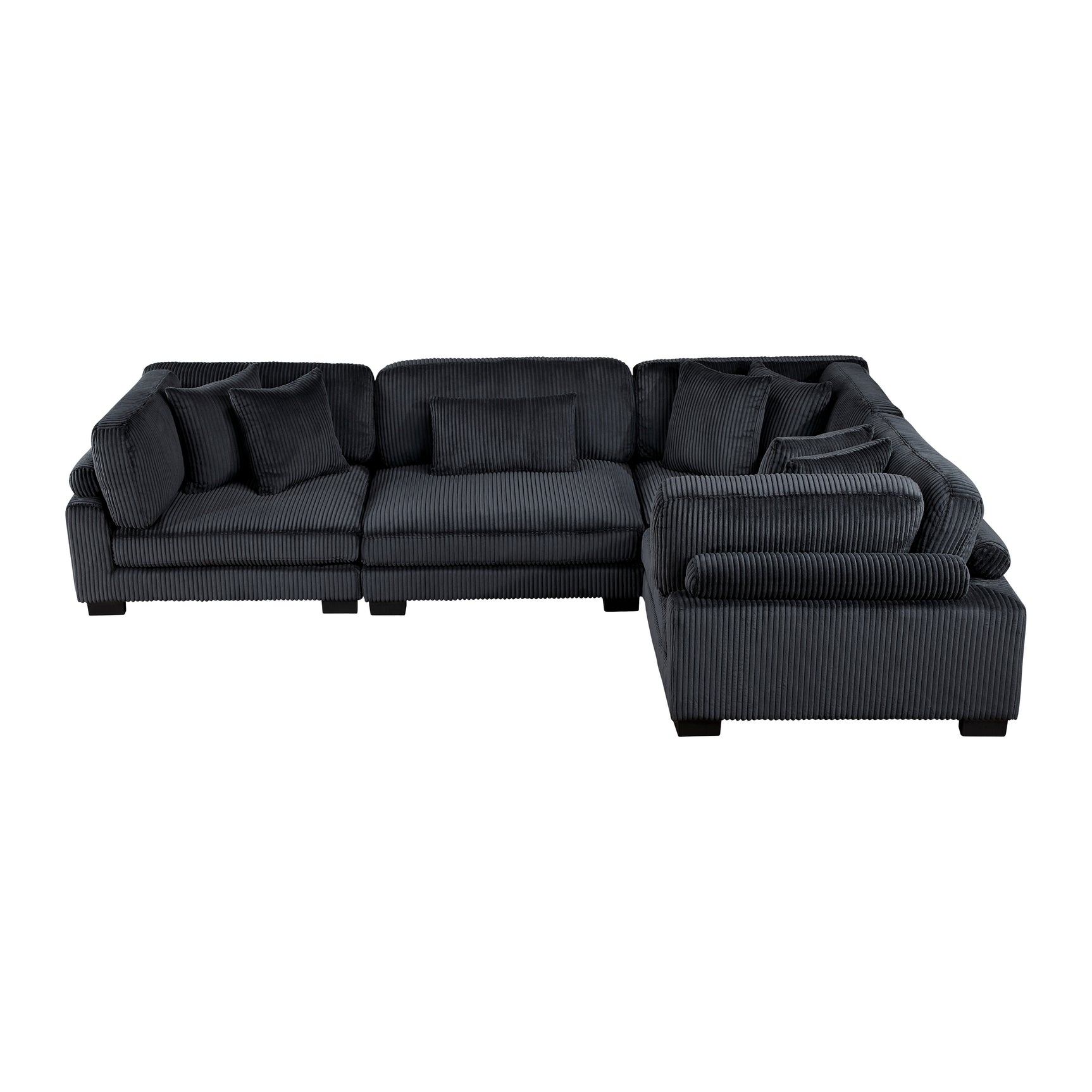 Traverse Black 4-Piece Modular Sectional - Ornate Home