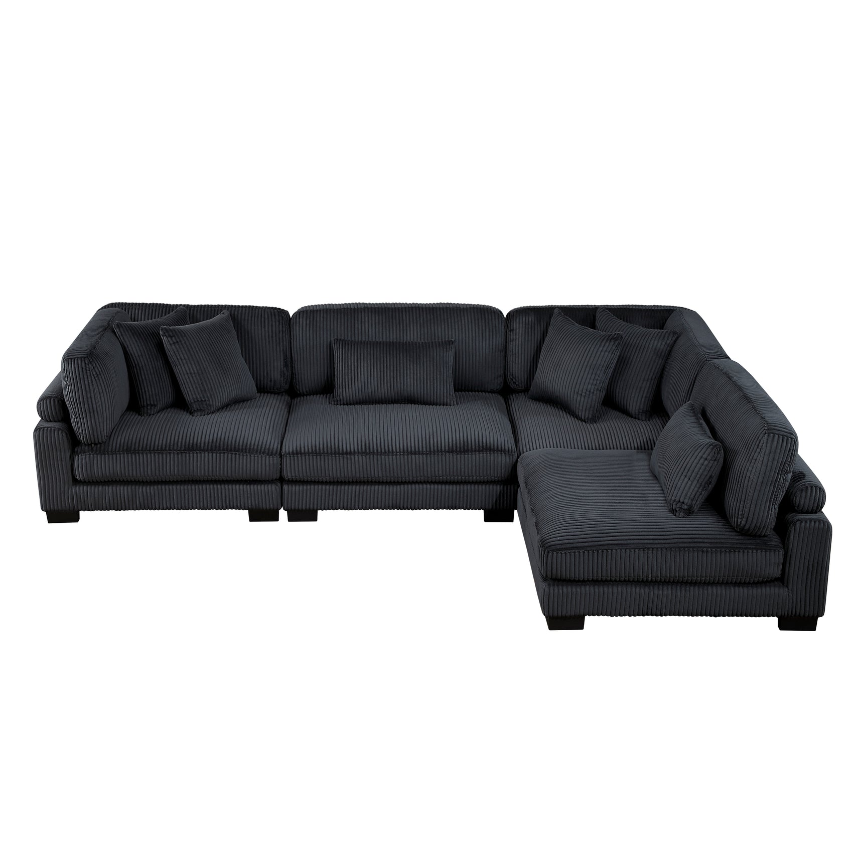 Traverse Black 4-Piece Modular Sectional - Ornate Home