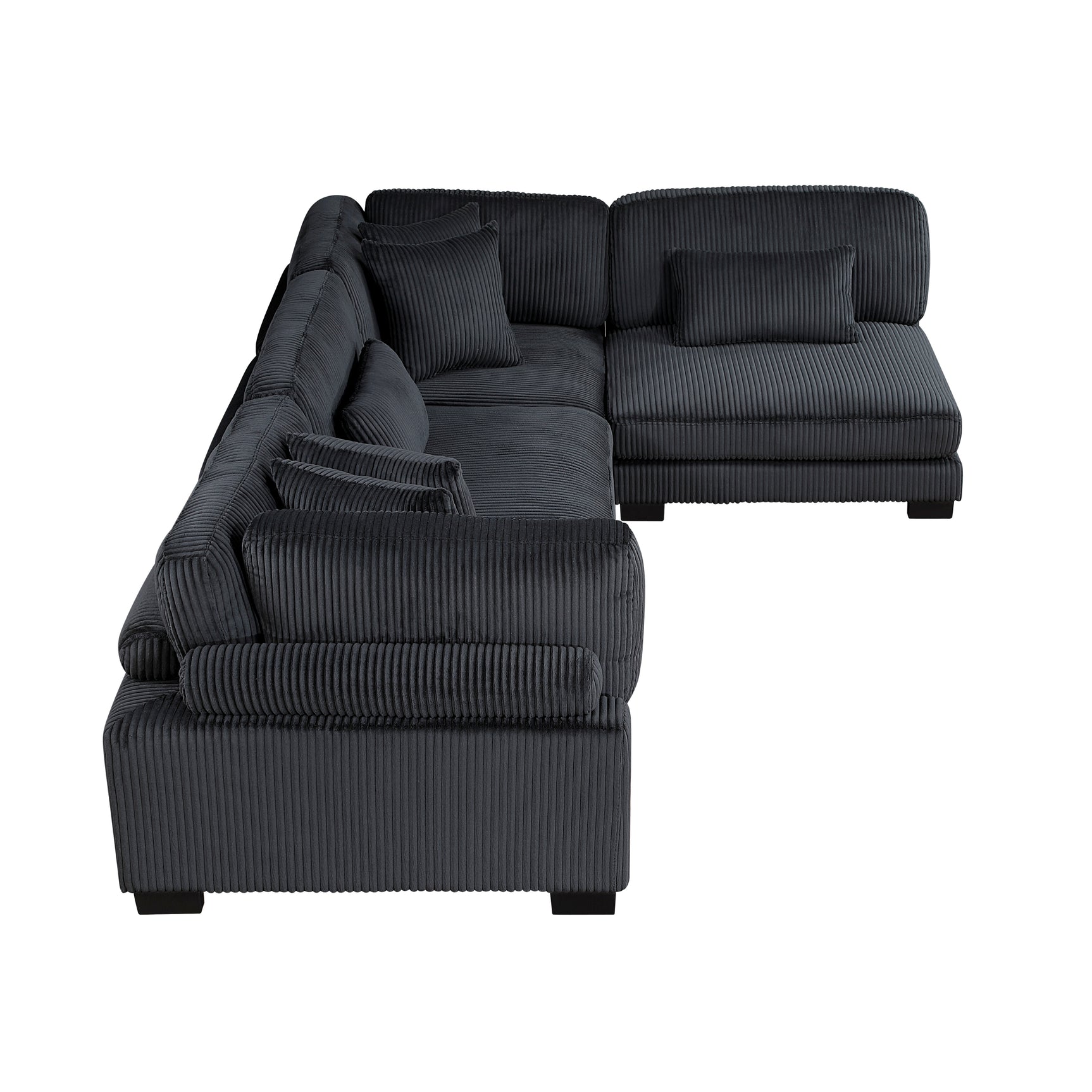 Traverse Black 4-Piece Modular Sectional - Ornate Home