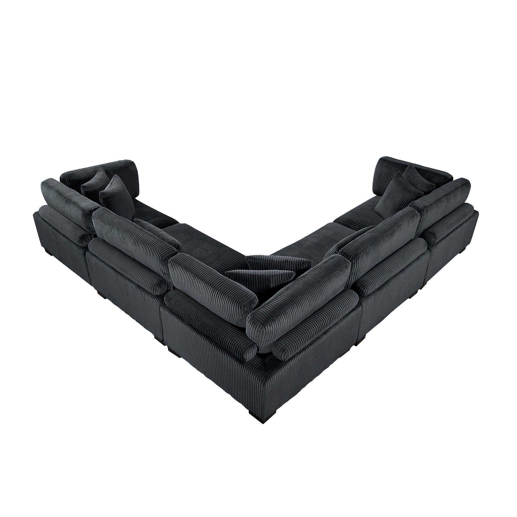 Traverse Black 5-Piece Modular Sectional - Ornate Home