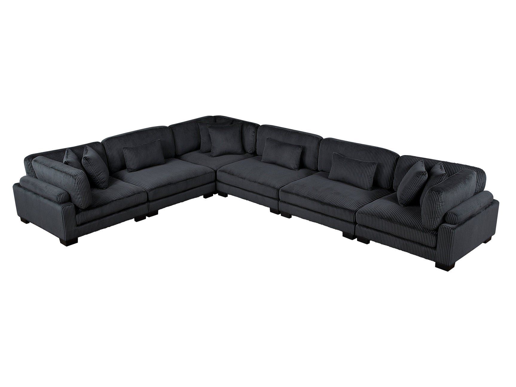 Traverse Black 6-Piece Modular Sectional - Ornate Home