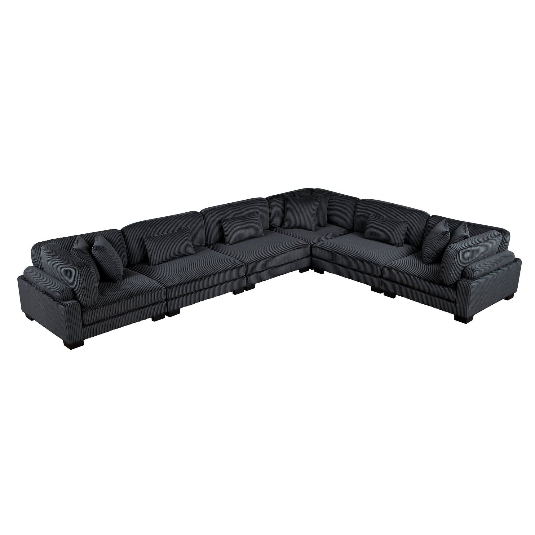 Traverse Black 6-Piece Modular Sectional - Ornate Home