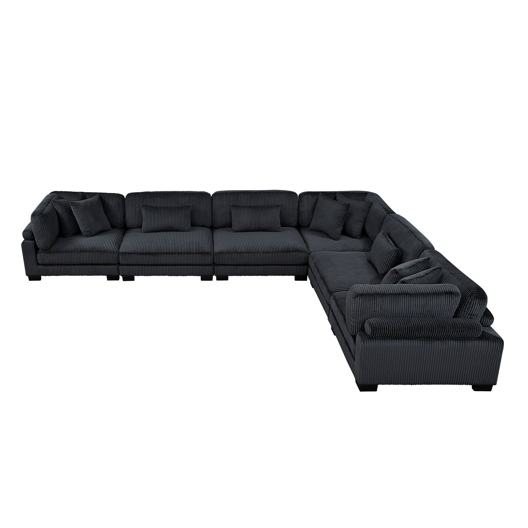 Traverse Black 6-Piece Modular Sectional - Ornate Home
