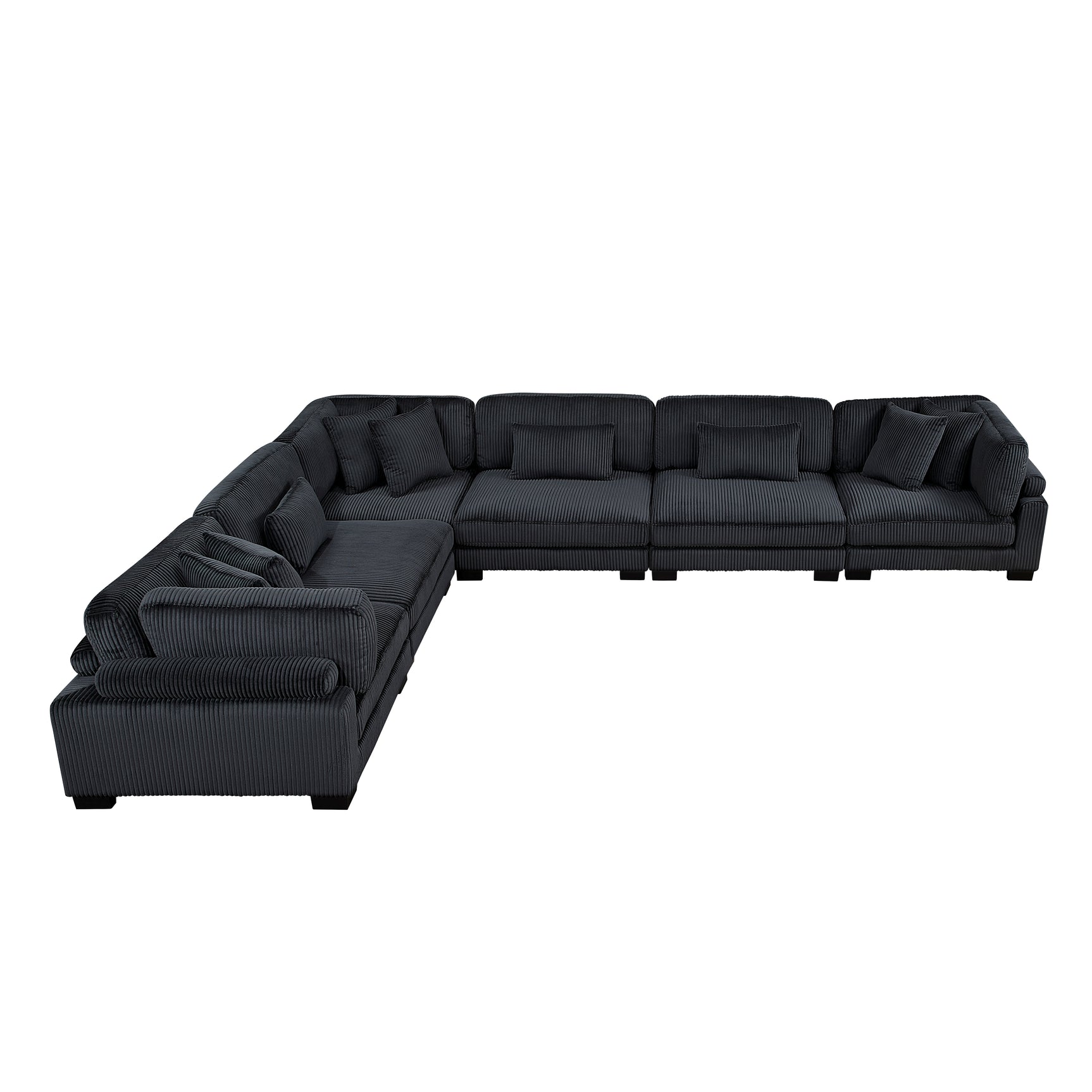 Traverse Black 6-Piece Modular Sectional - Ornate Home