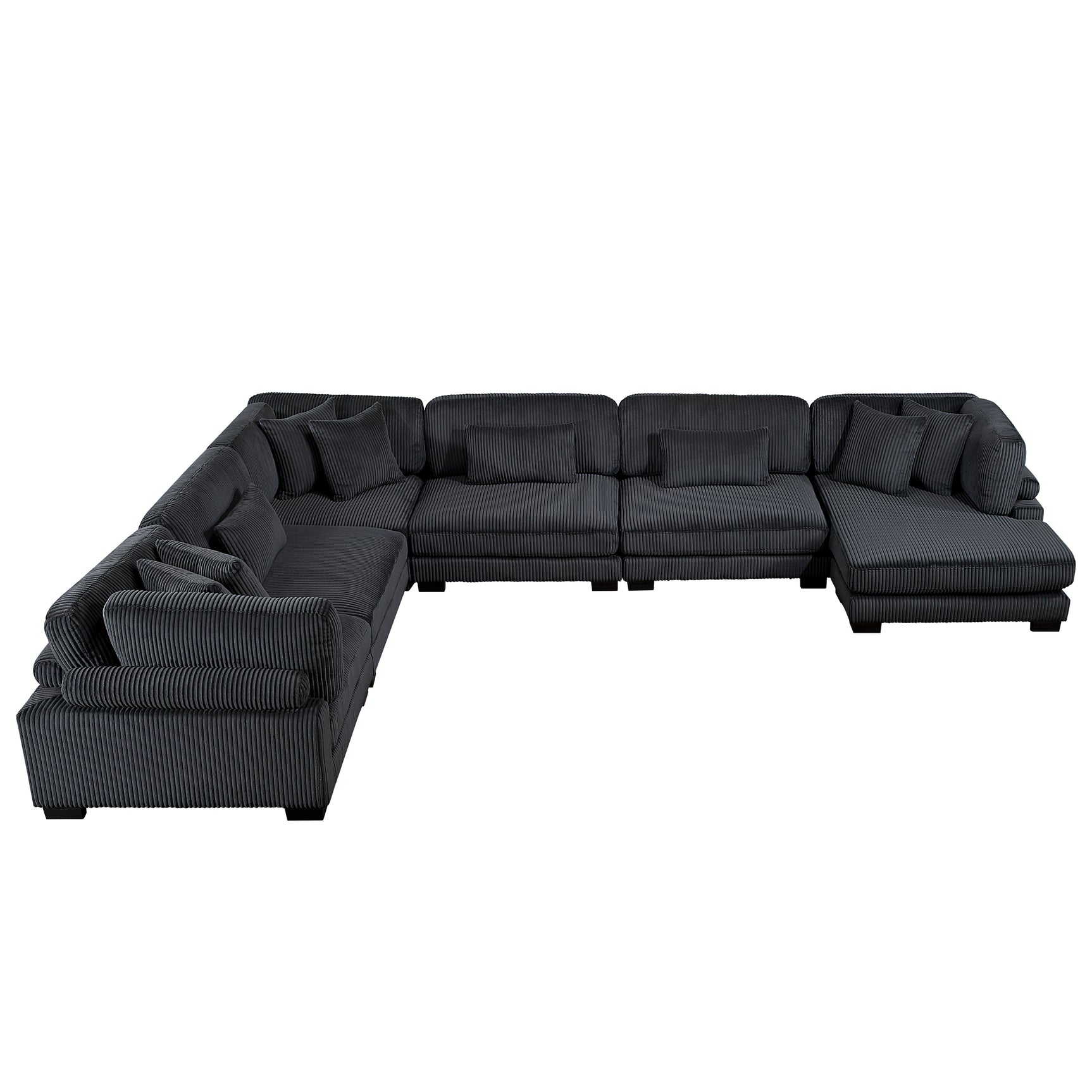Traverse Black 6-Piece Modular Sectional with Reversible Chaise - Ornate Home