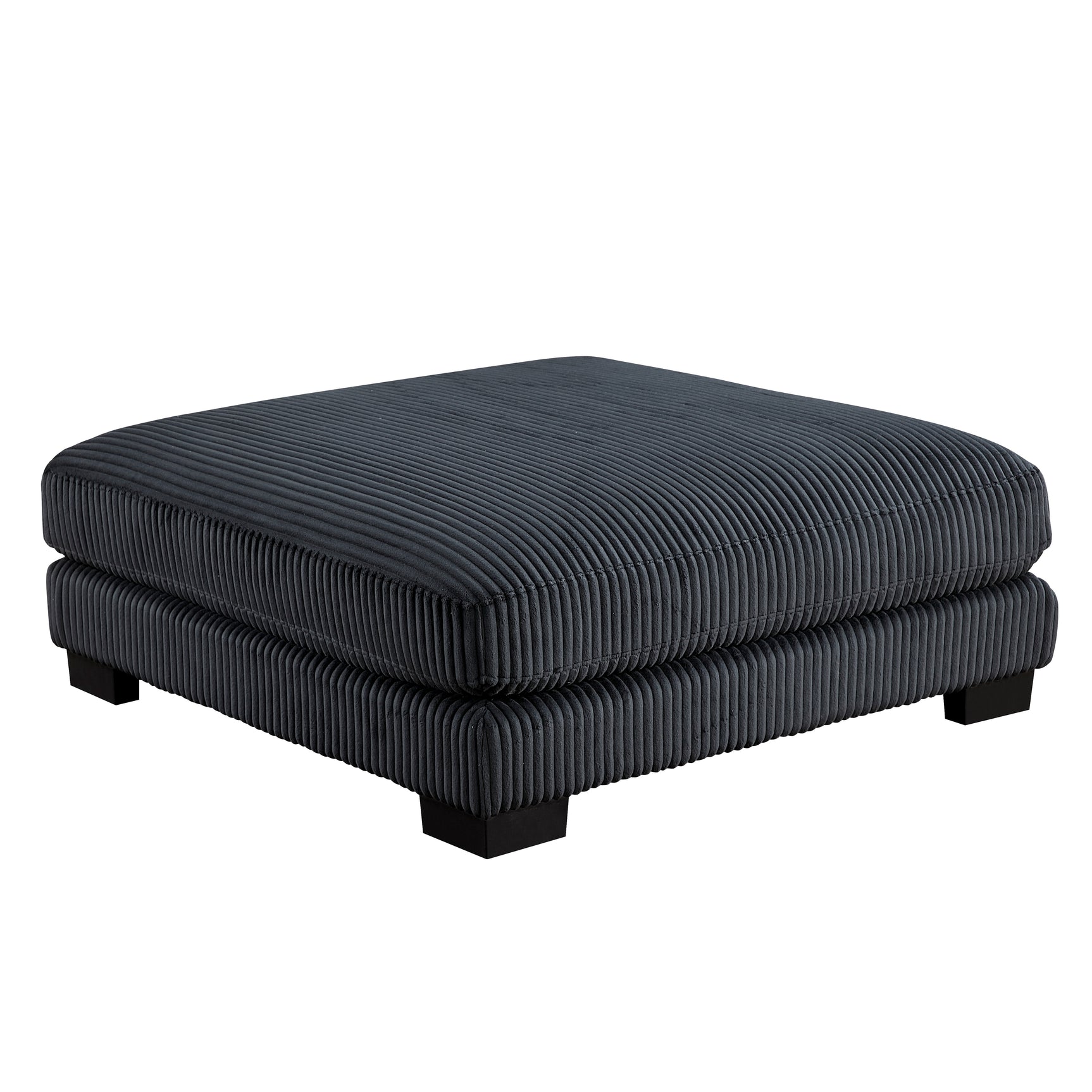 Traverse Black Ottoman - Ornate Home