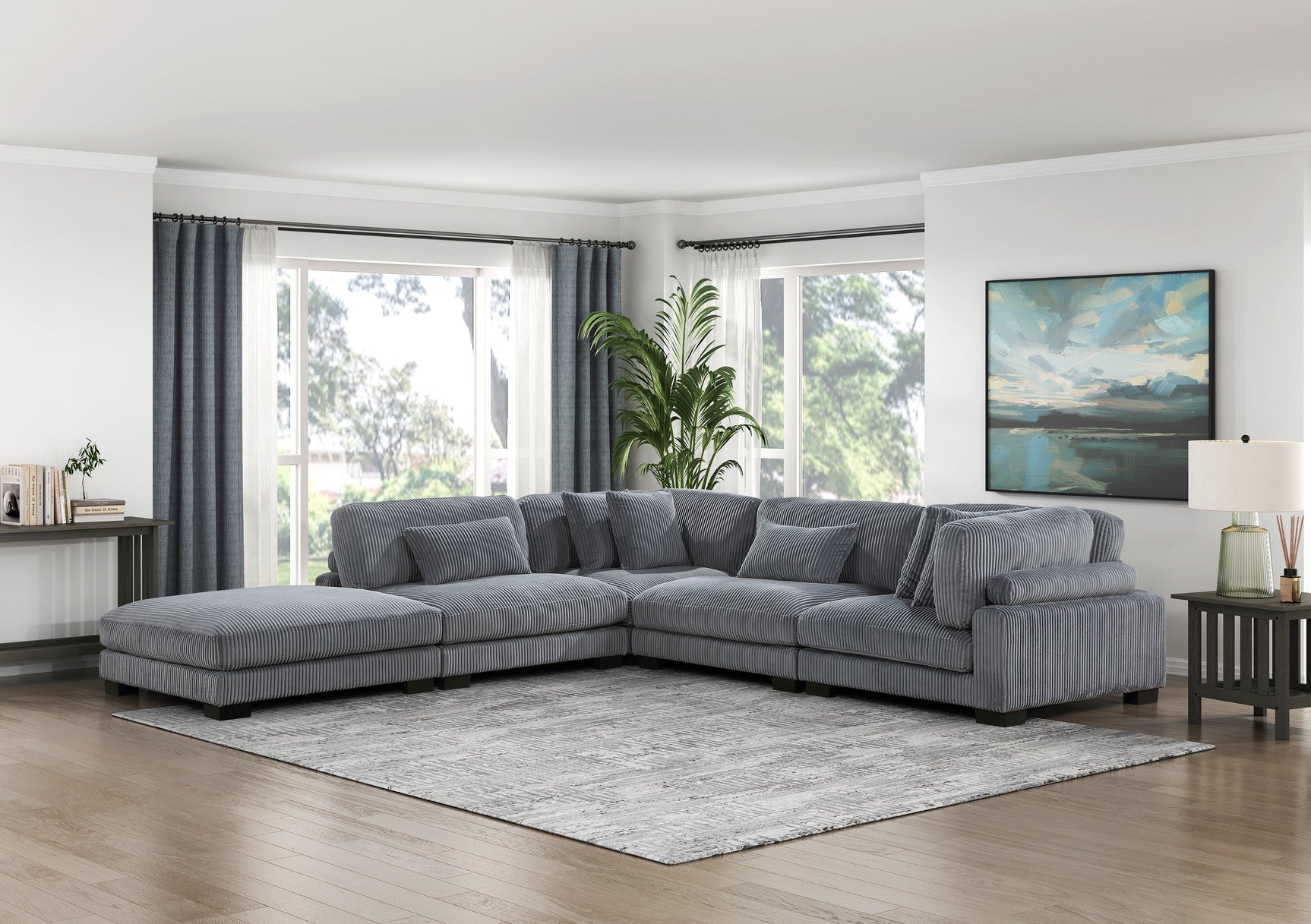 Traverse Gray 4-Piece Modular Sectional - Ornate Home