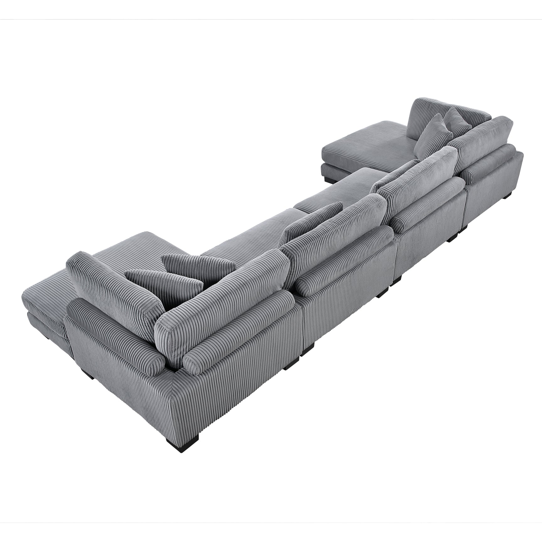 Traverse Gray 4-Piece Modular Sectional Sofa with Reversible Chaise - Ornate Home