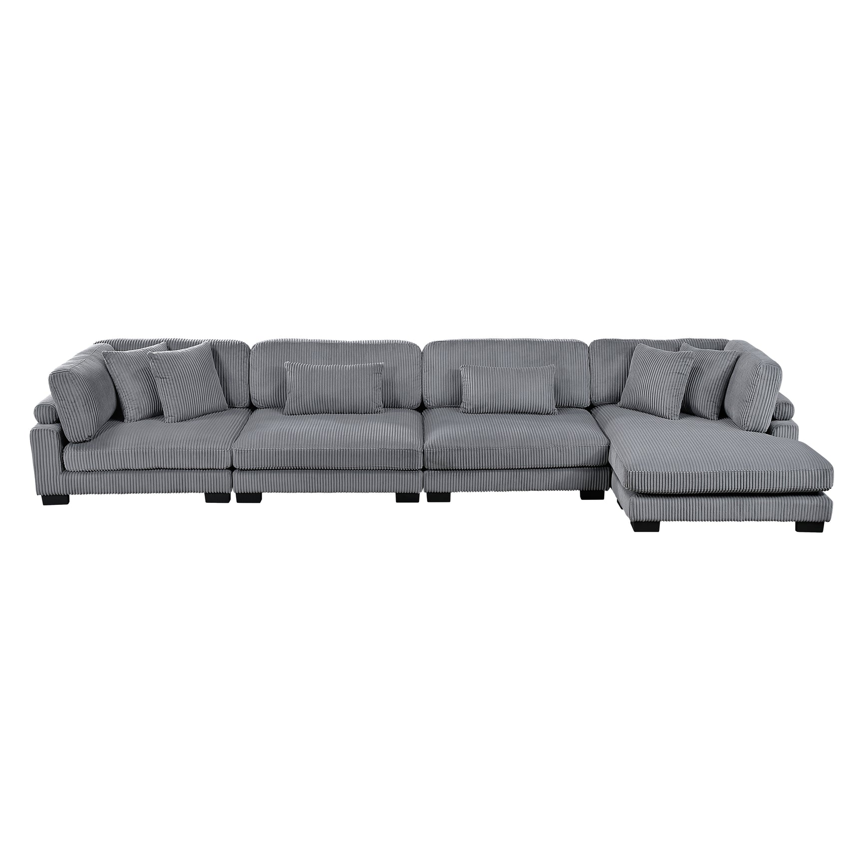 Traverse Gray 4-Piece Modular Sectional with Reversible Chaise - Ornate Home