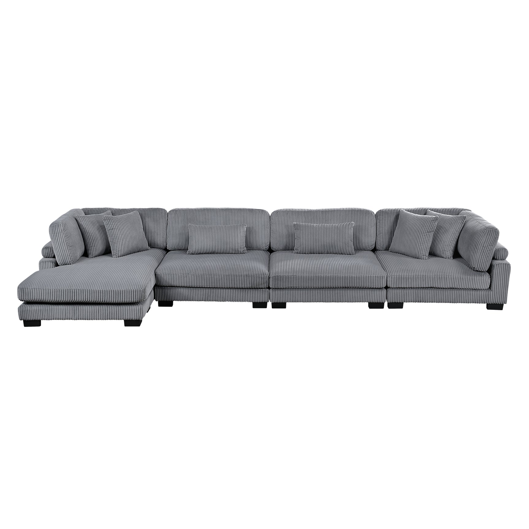 Traverse Gray 4-Piece Modular Sectional with Reversible Chaise - Ornate Home