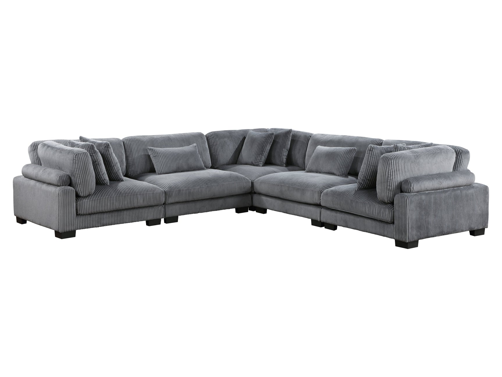 Traverse Gray 5-Piece Modular Sectional - Ornate Home
