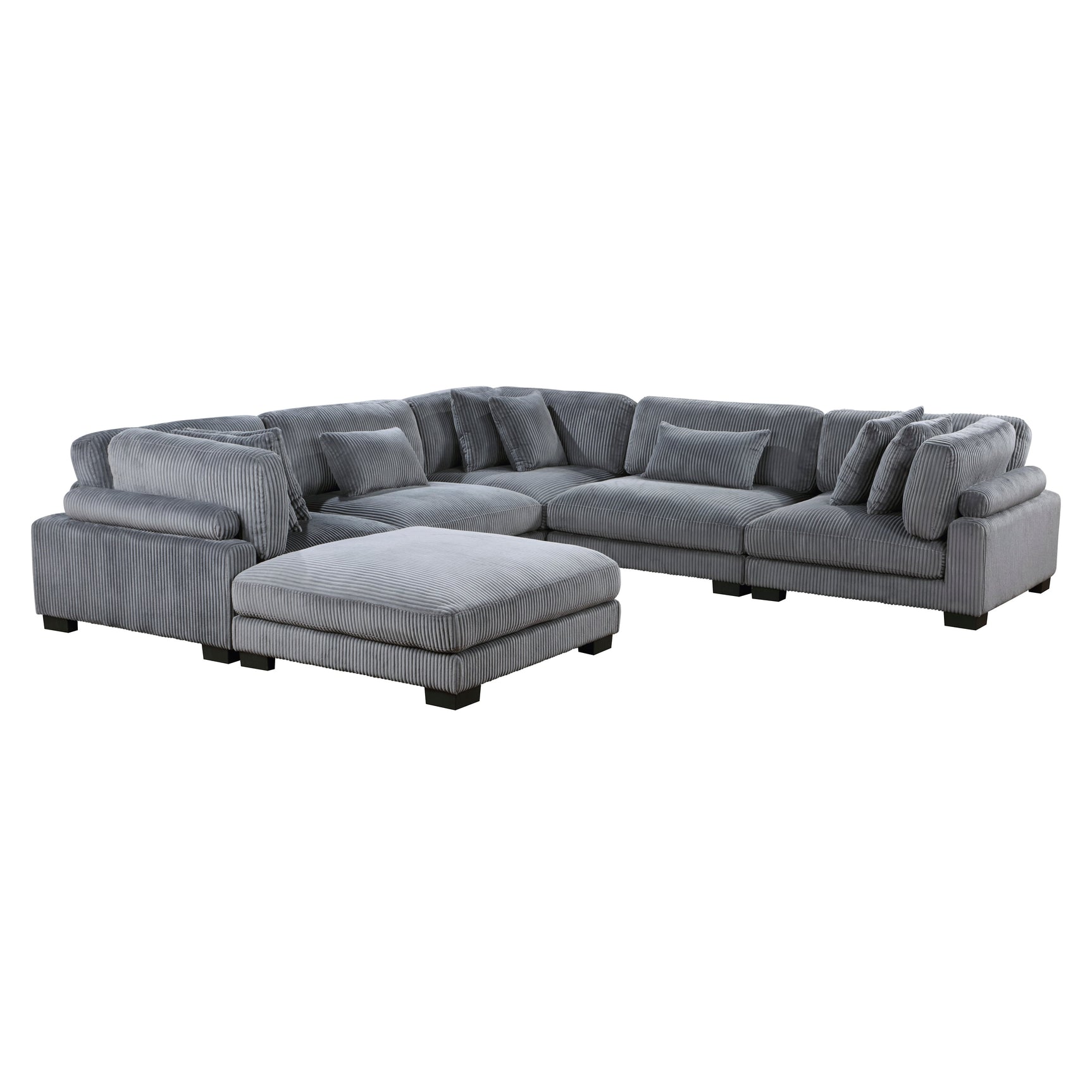 Traverse Gray 6-Piece Modular Sectional w/Ottoman - Ornate Home