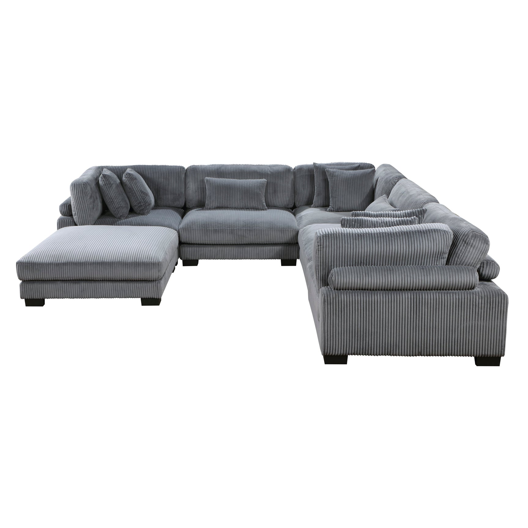 Traverse Gray 6-Piece Modular Sectional w/Ottoman - Ornate Home