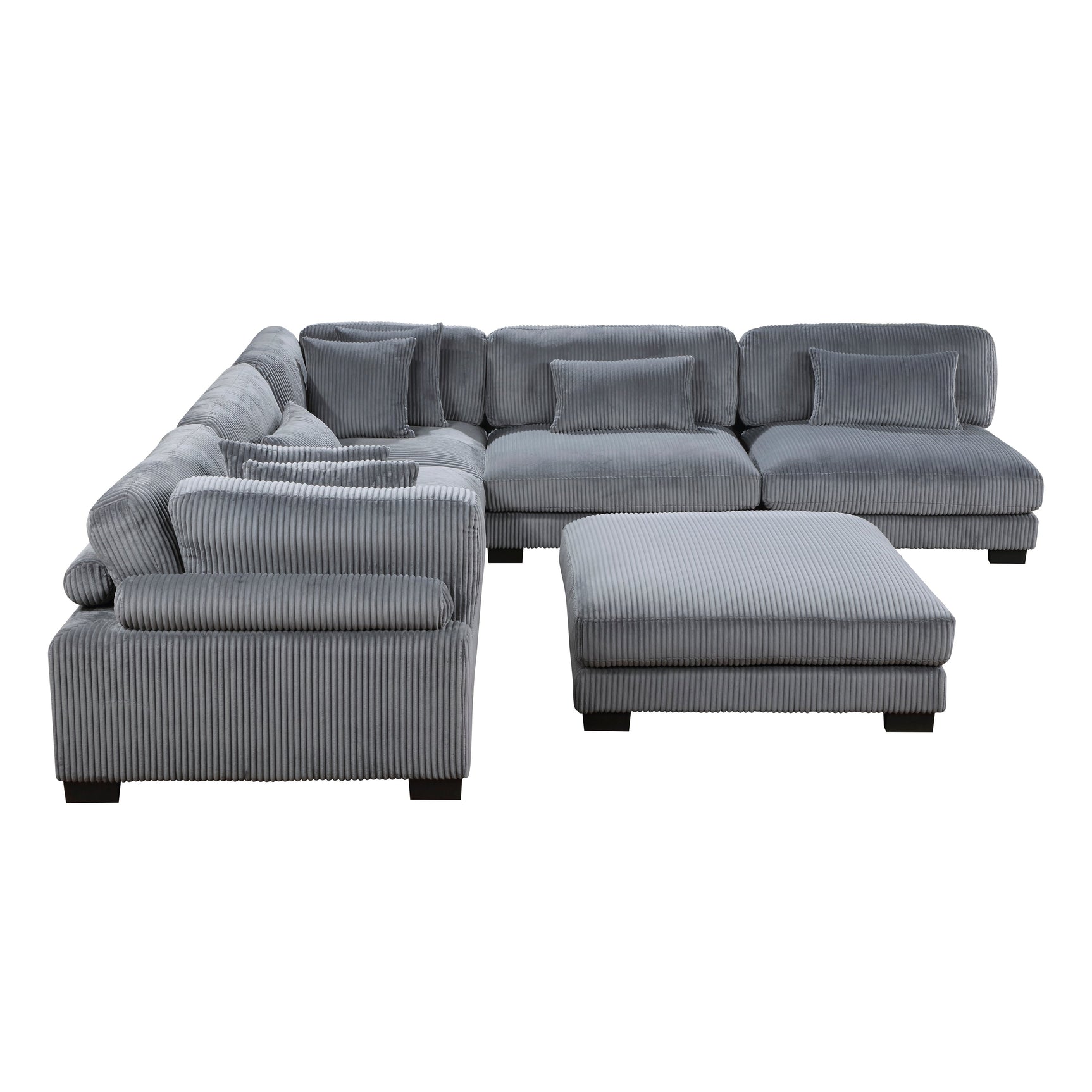 Traverse Gray 6-Piece Modular Sectional with Ottoman - Ornate Home