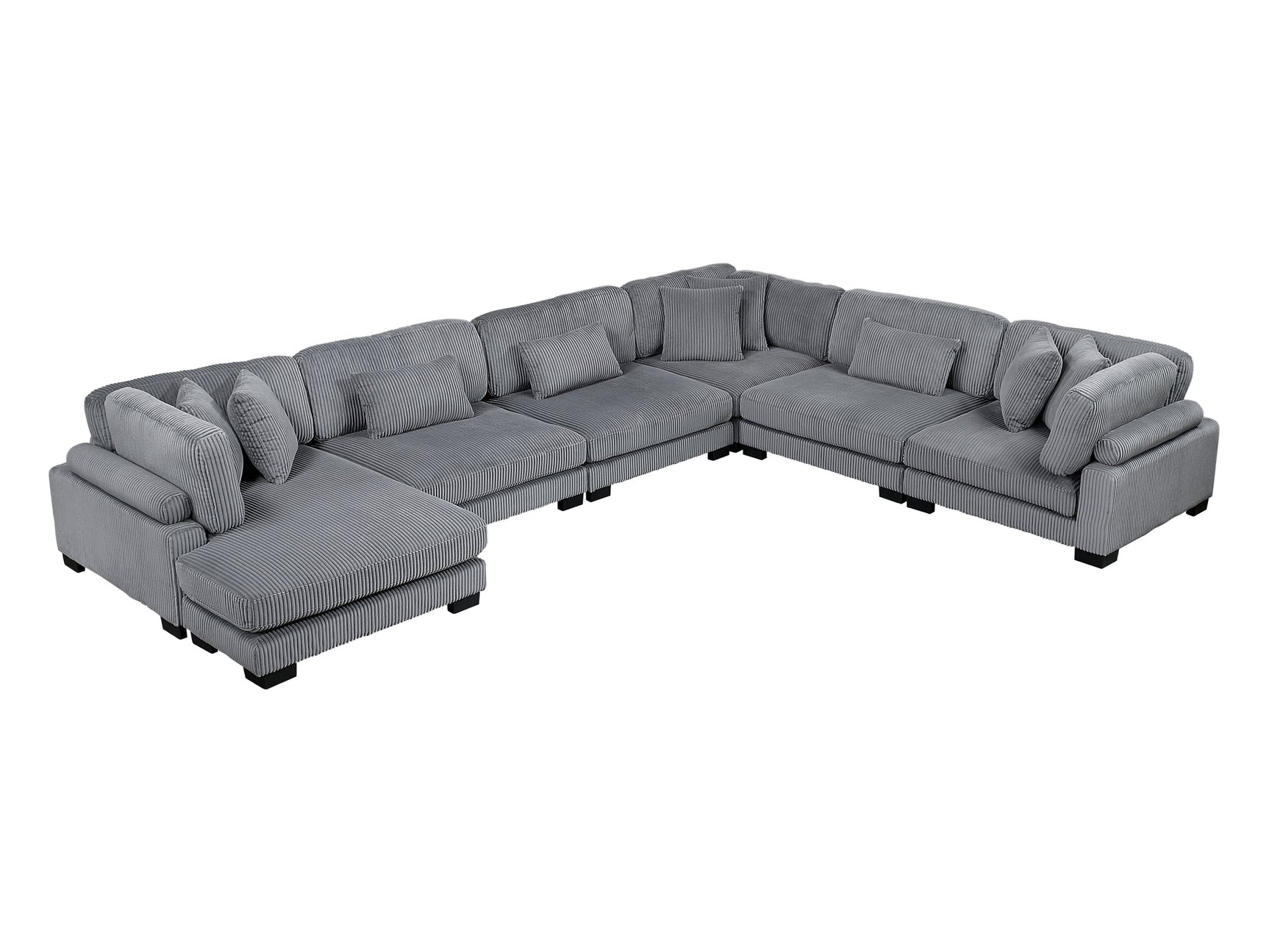 Traverse Gray 6-Piece Modular Sectional with Reversible Chaise - Ornate Home