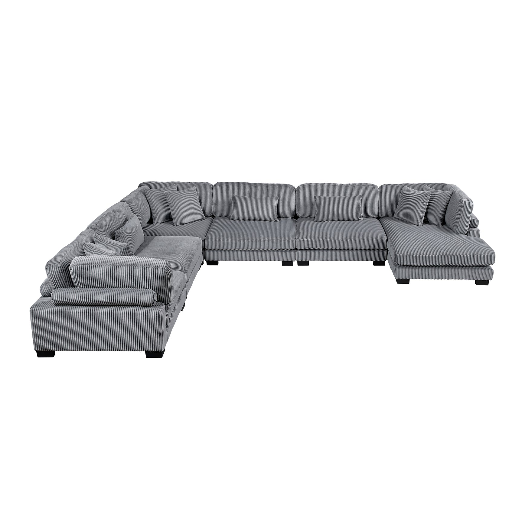 Traverse Gray 6-Piece Modular Sectional with Reversible Chaise - Ornate Home