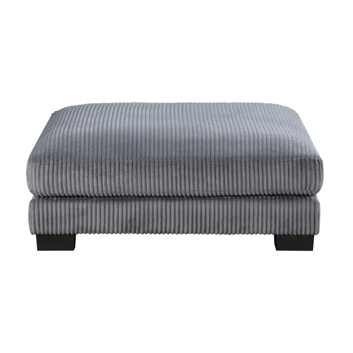 Traverse Gray Gray Corduroy Ottoman - Ornate Home