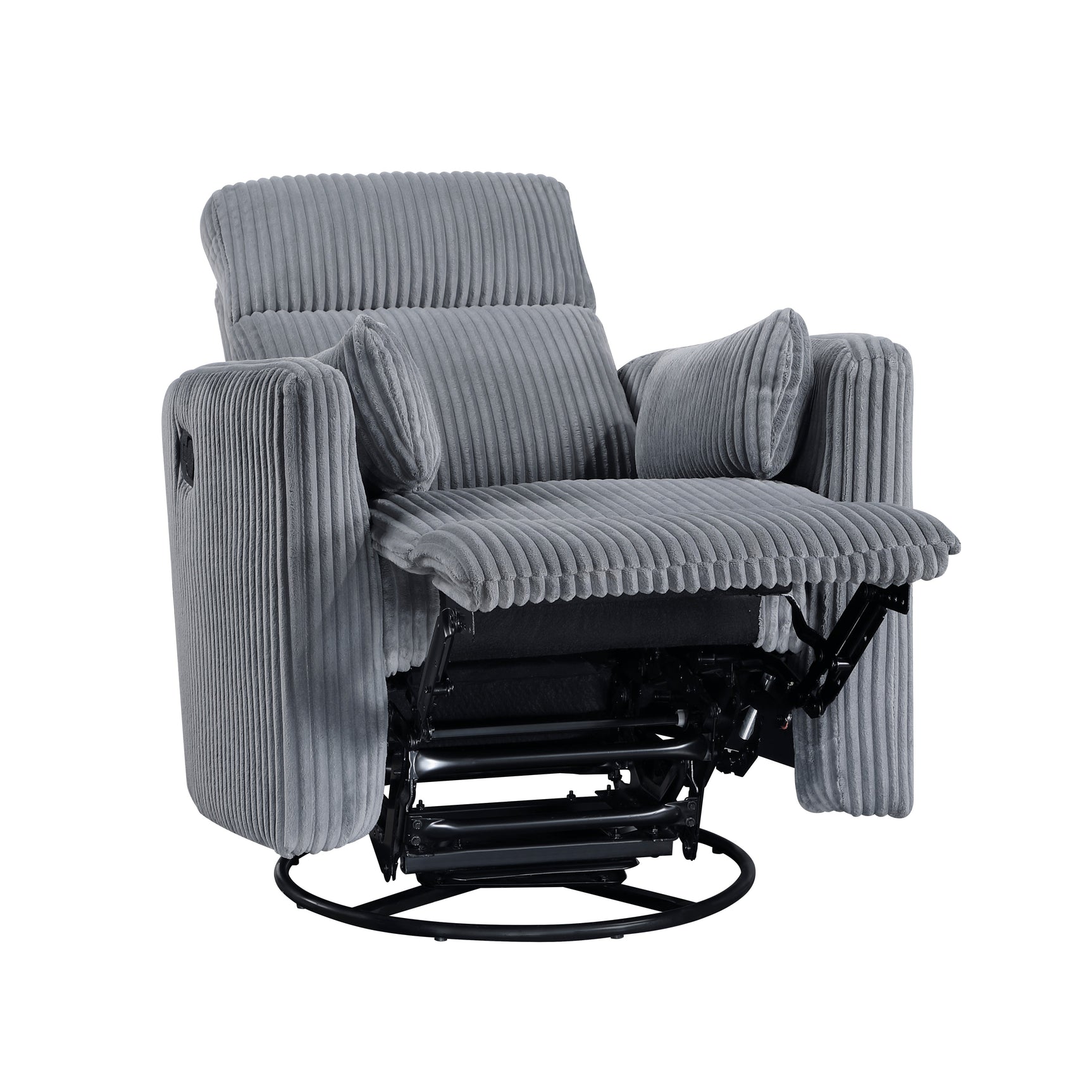 Traverse Gray Swivel Glider Reclining Chair - Ornate Home