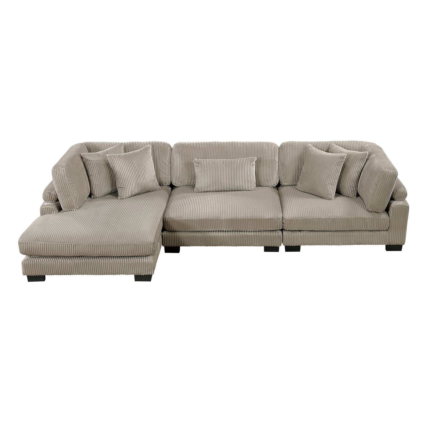 Traverse Taupe 3-Piece Modular Sectional with Reversible Chaise - Ornate Home