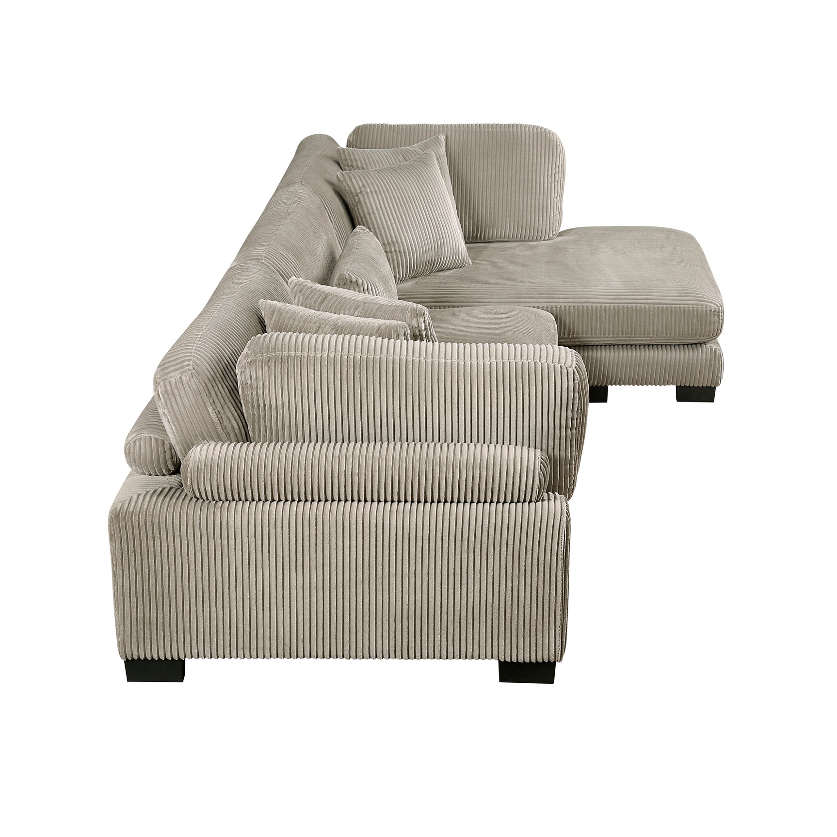 Traverse Taupe 3-Piece Modular Sectional with Reversible Chaise - Ornate Home