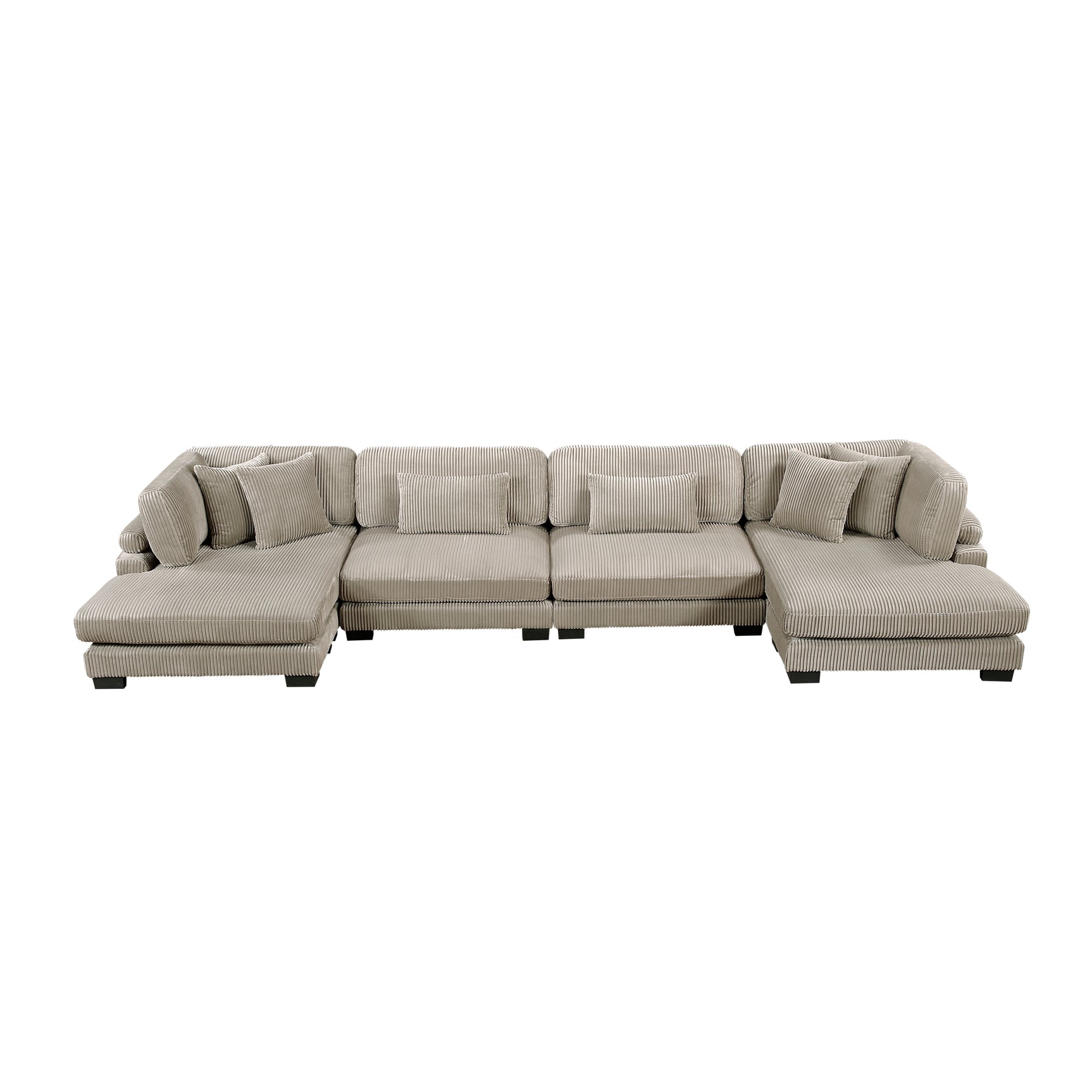 Traverse Taupe 4-Piece Modular Sectional Sofa with Reversible Chaise - Ornate Home