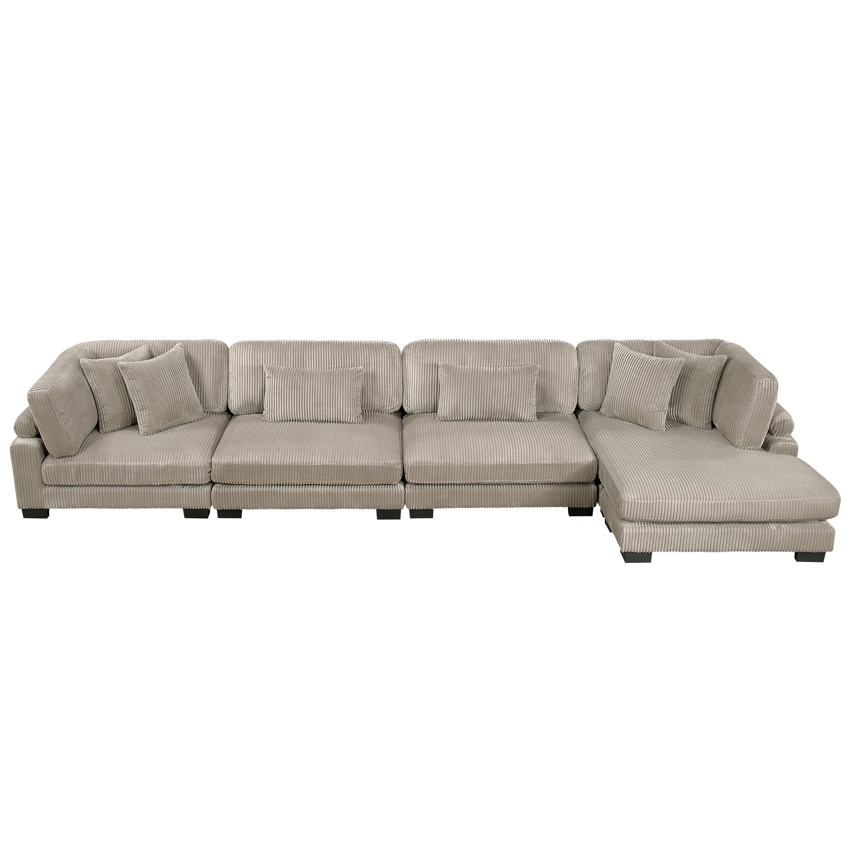 Traverse Taupe 4-Piece Modular Sectional with Reversible Chaise - Ornate Home
