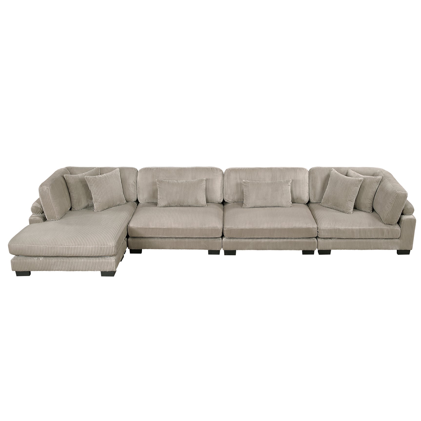 Traverse Taupe 4-Piece Modular Sectional with Reversible Chaise - Ornate Home
