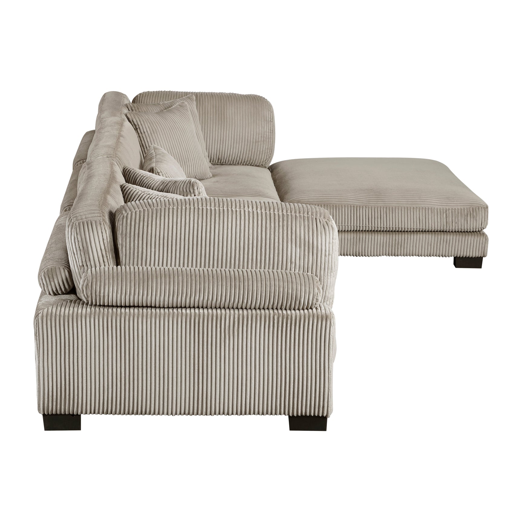 Traverse Taupe 4-Piece RAF Modular Sectional with Ottoman - Ornate Home