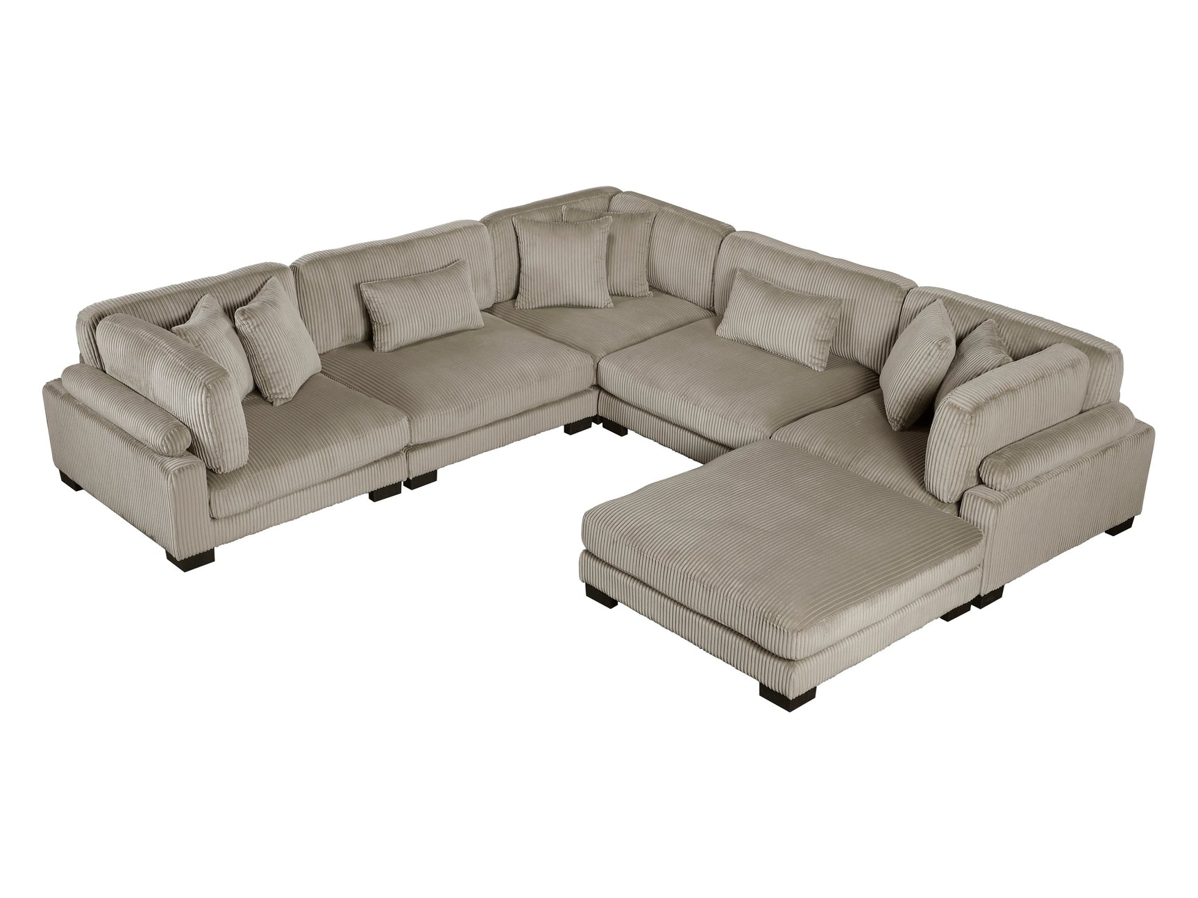 Traverse Taupe 6-Piece Modular Sectional with Ottoman - Ornate Home