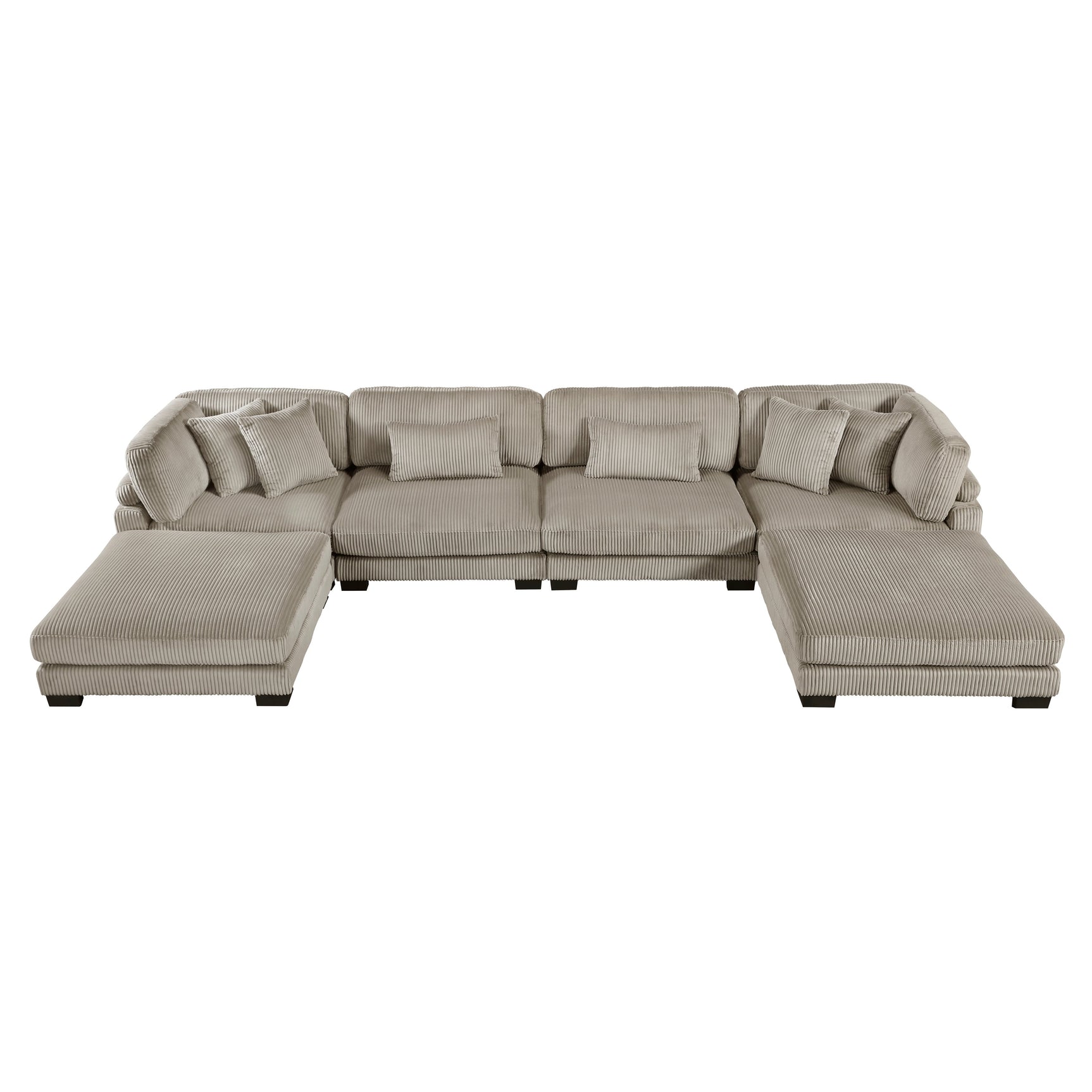 Traverse Taupe 6-Piece Modular Sectional with Ottomans - Ornate Home