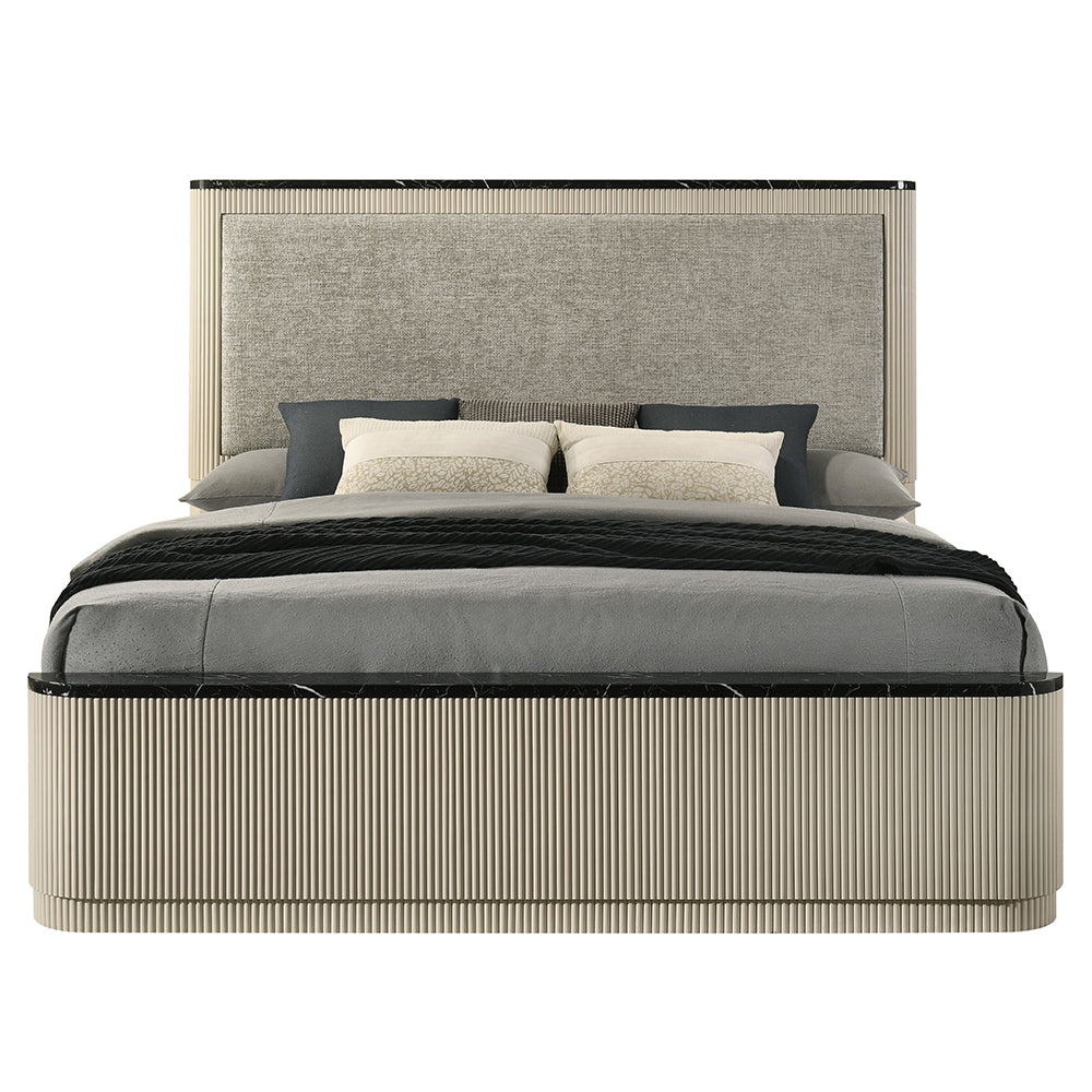 Travonte Gray/Beige Eastern King Bed - Ornate Home