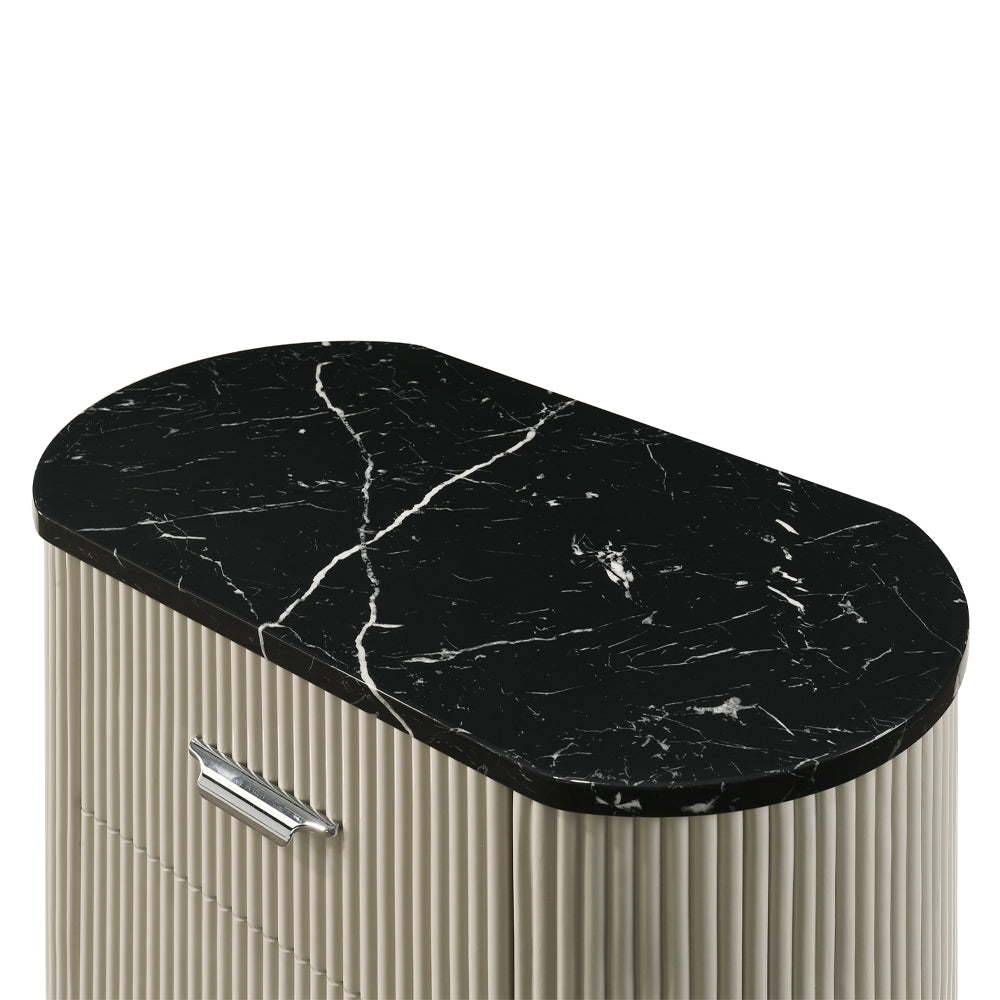 Travonte Gray/Beige Nightstand - Ornate Home