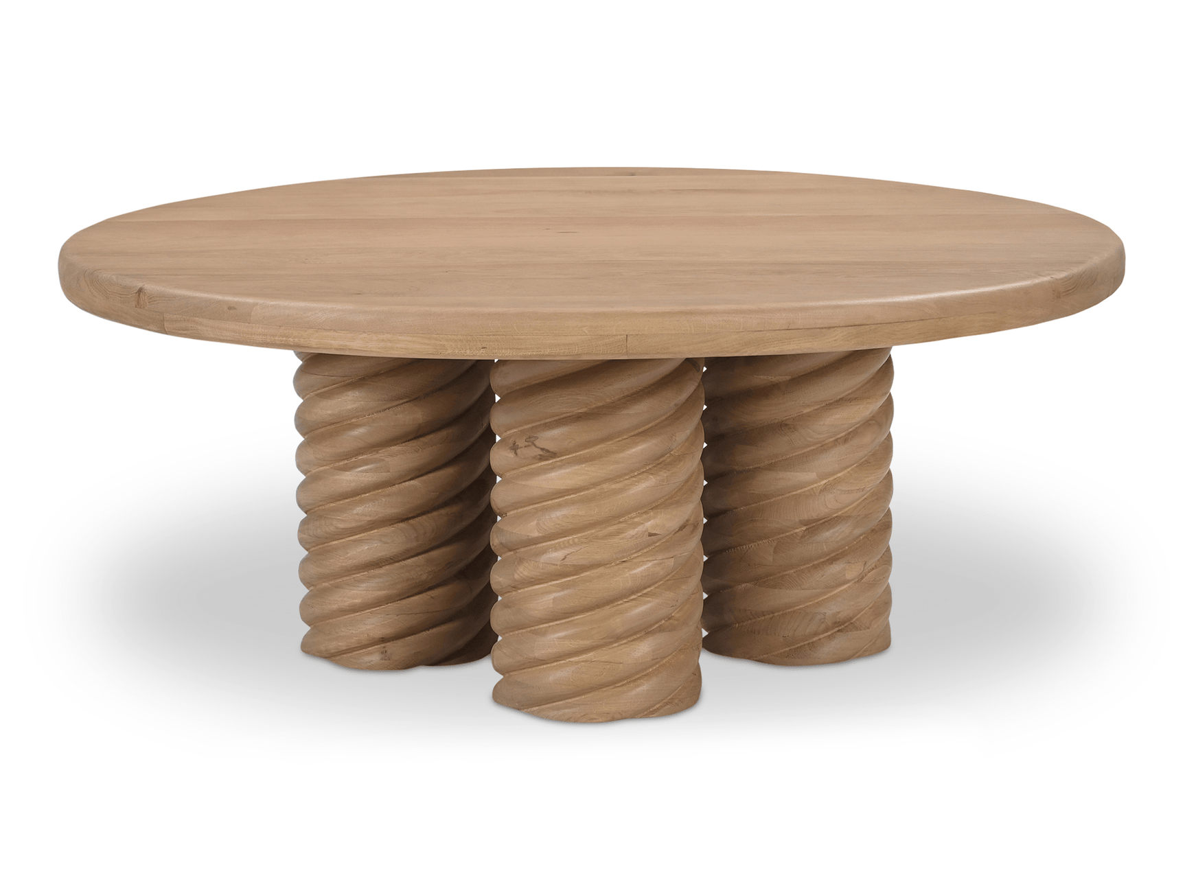 Treccia Oak Round Coffee Table Oak - Ornate Home