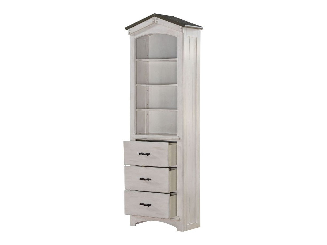 Tree House Weathered White & Washed Gray Bookcase - Ornate Home