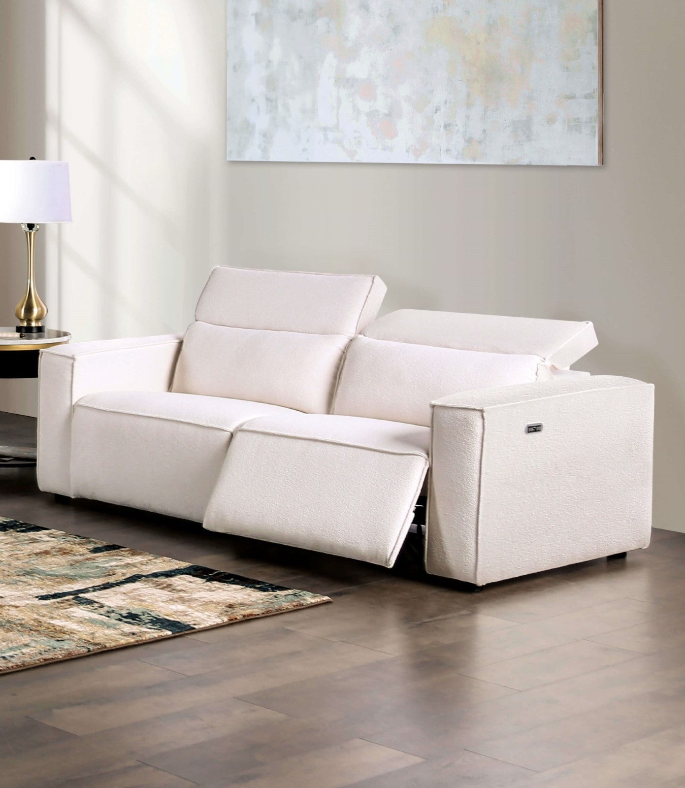 Treharris White Power Reclining Sofa & Loveseat - Ornate Home