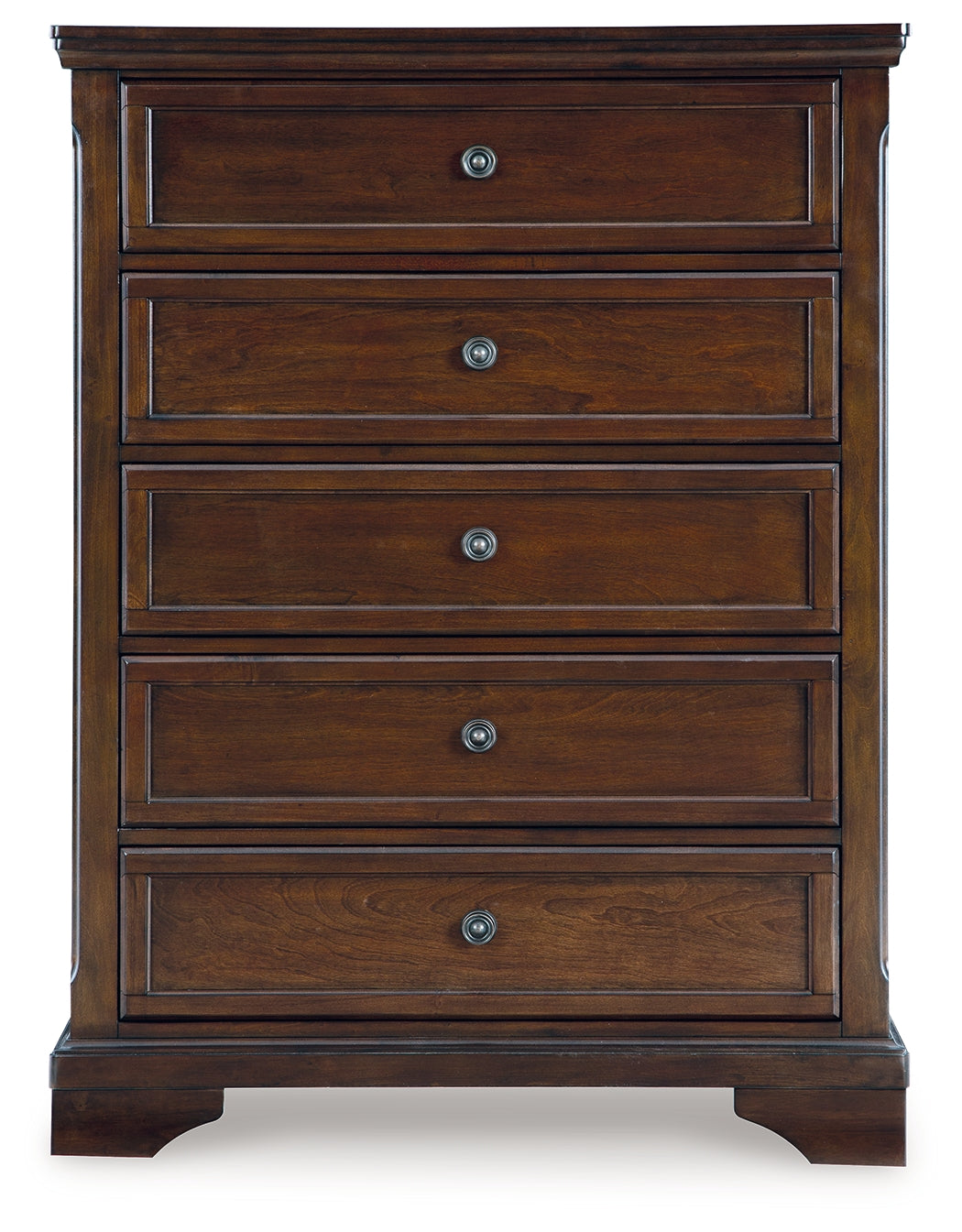 Trellington Brown Five Drawer Chest - Ornate Home