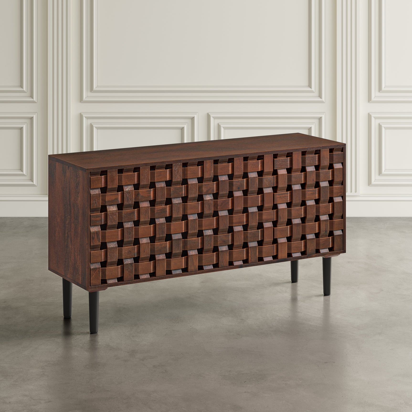 Trent Chestnut 3 Door Accent Cabinet - Ornate Home