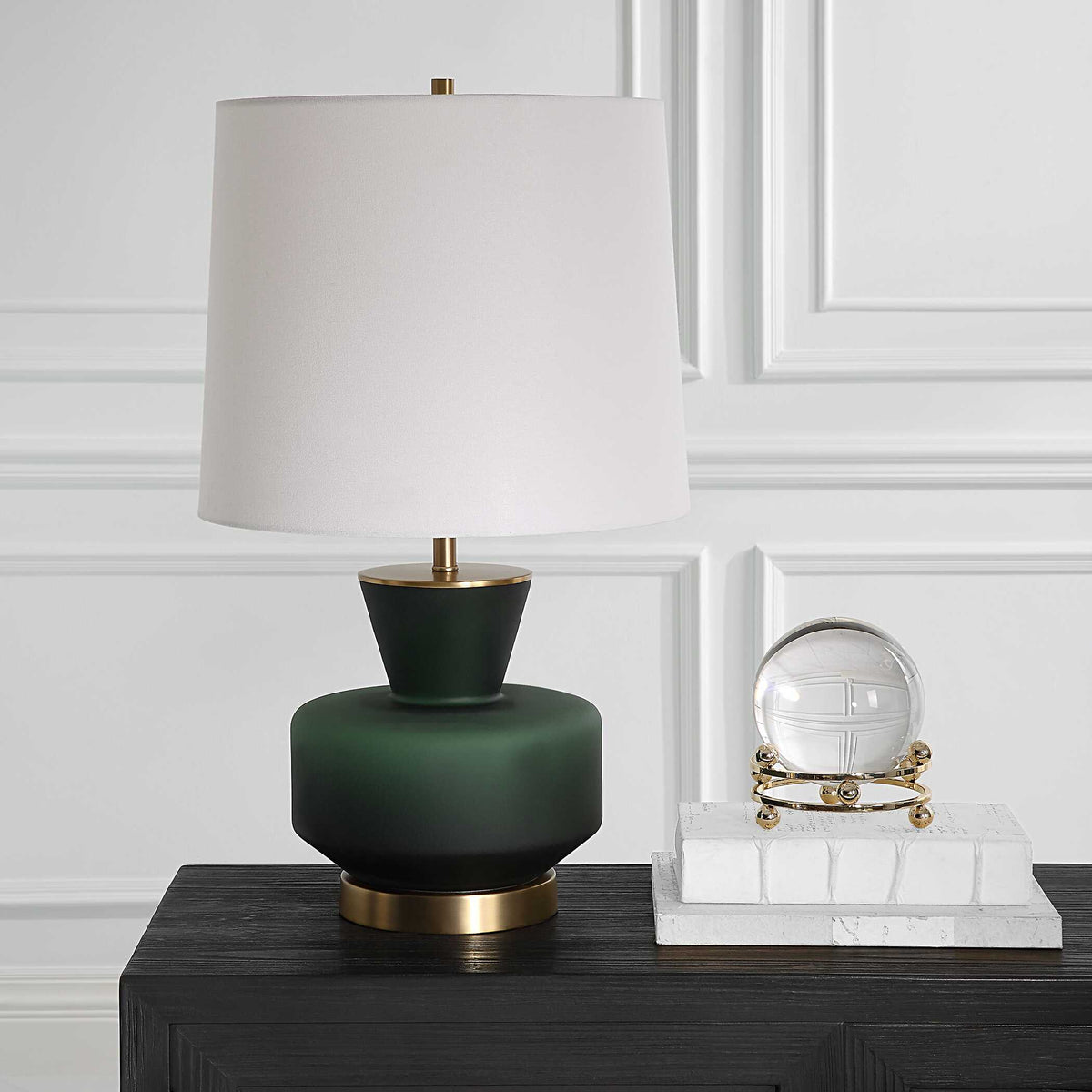 Trentino Dark Emerald Green Table Lamp - Ornate Home