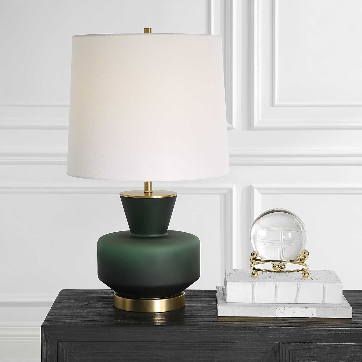 Trentino Dark Emerald Green Table Lamp - Ornate Home