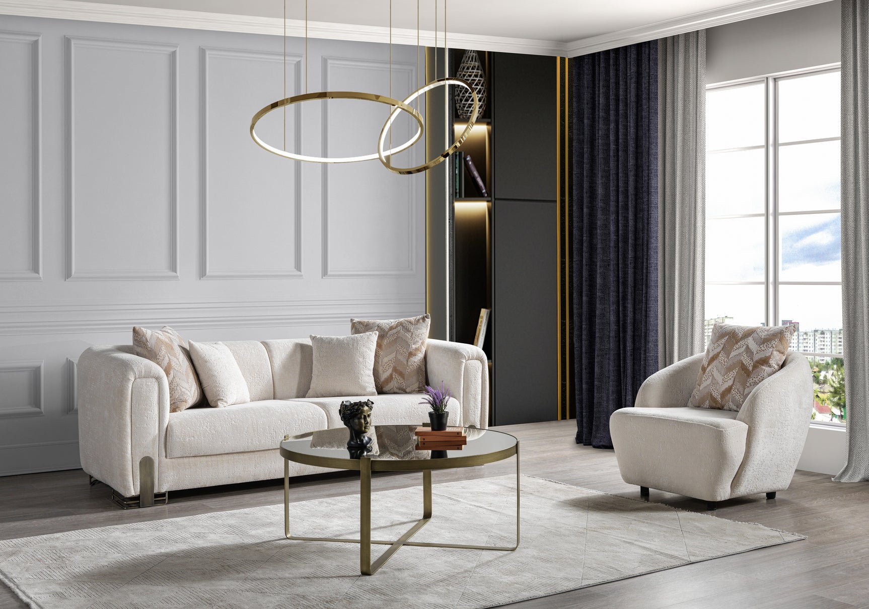 Trento Ivory Loveseat - Ornate Home