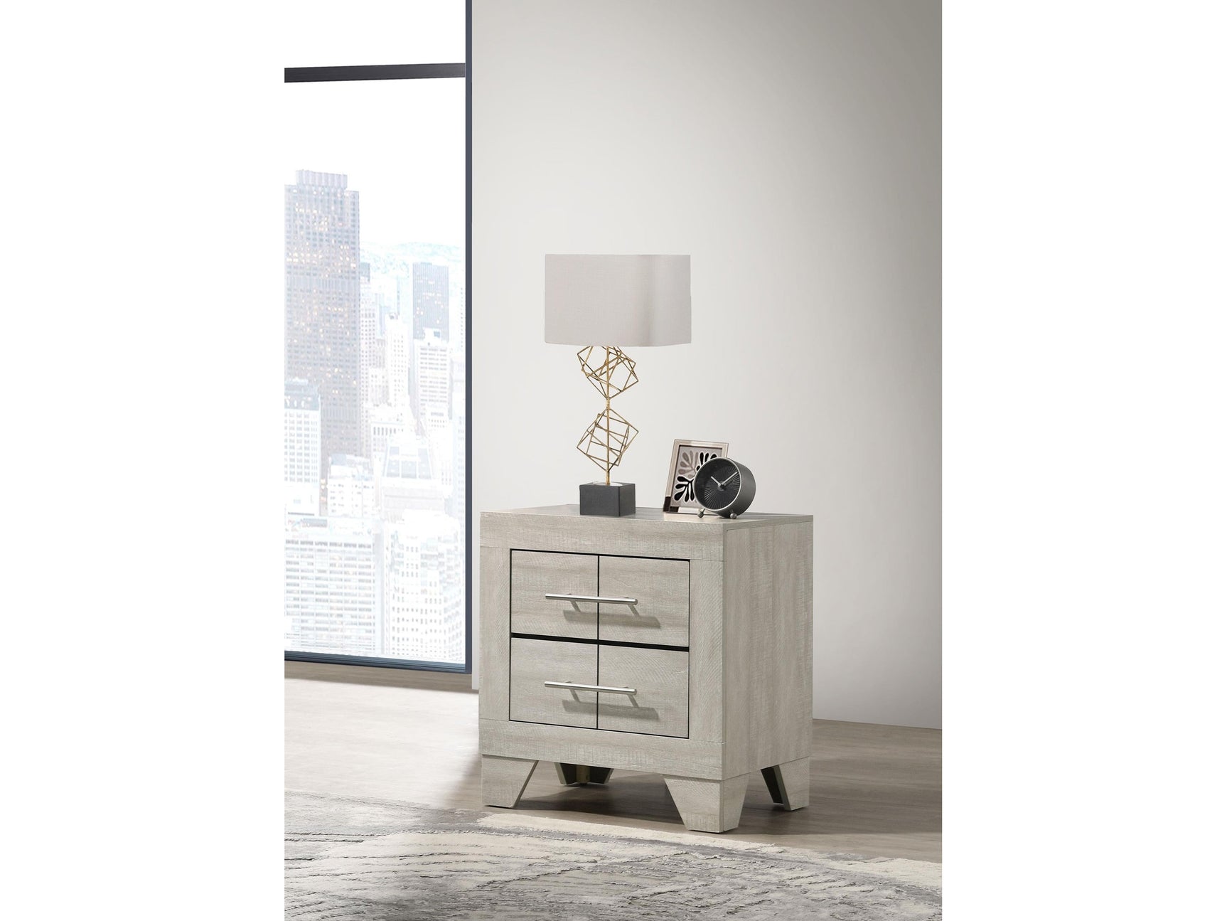 Trenton Rustic Cream 2-drawer Nightstand Bedside Table - Ornate Home