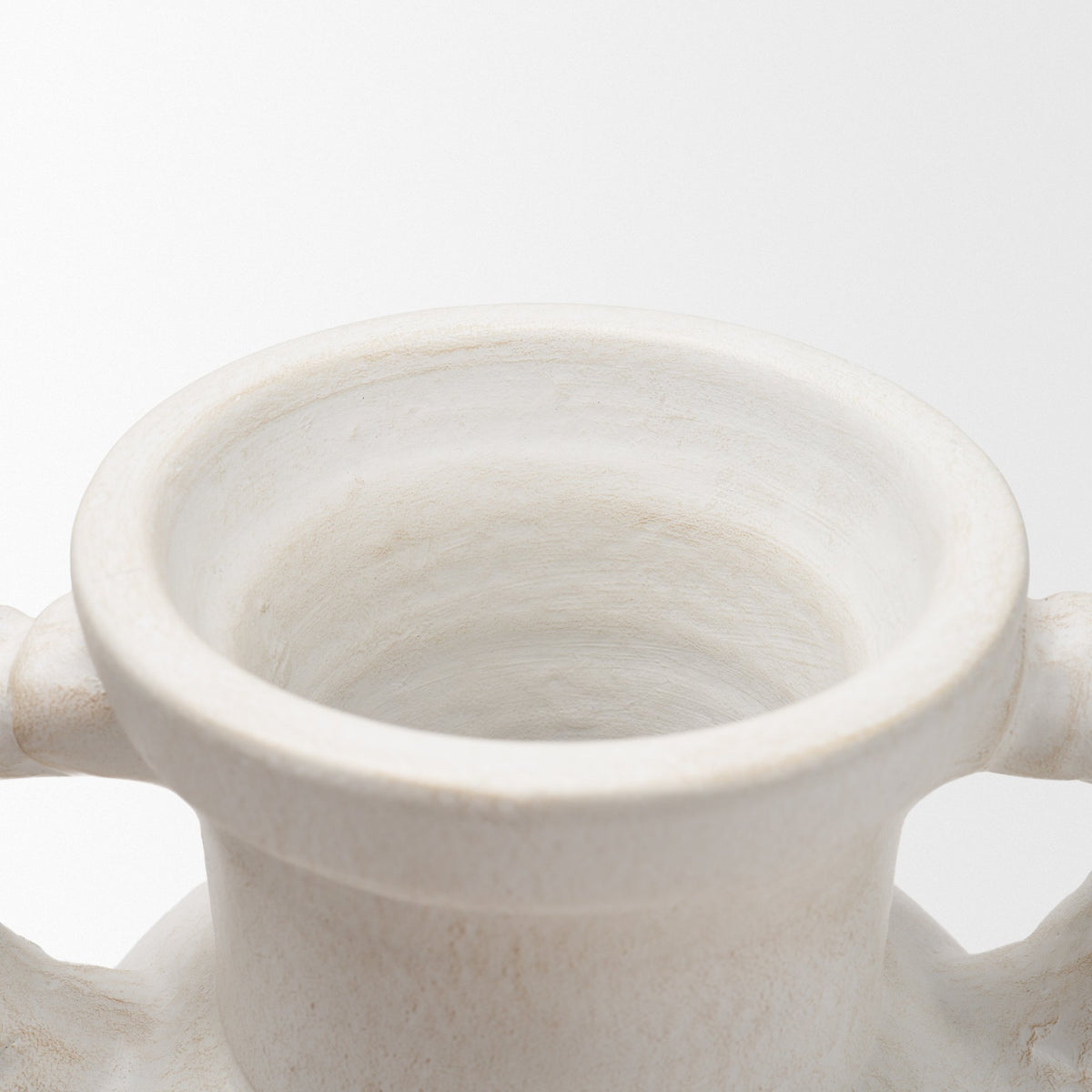 Trenza White Small Ceramic Vase with Twisted Handles - Ornate Home
