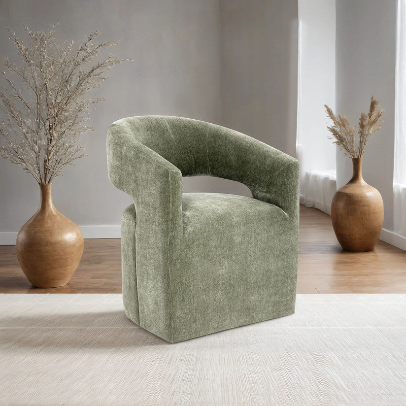 Tresa Green Dining Arm Chair w/ Casters - Ornate Home