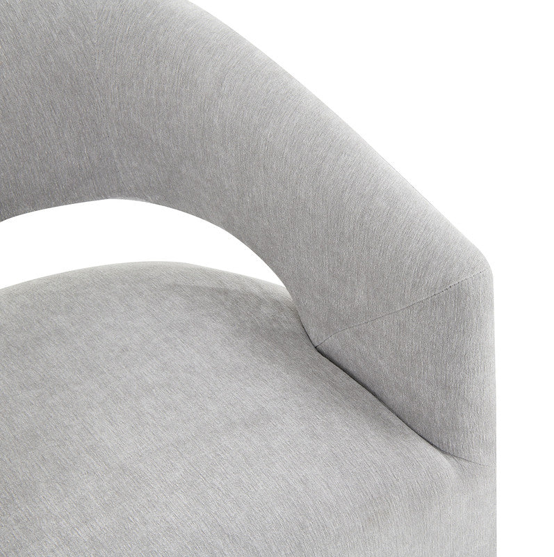 Tresa Light Gray Dining Arm Chair w/ Casters - Ornate Home