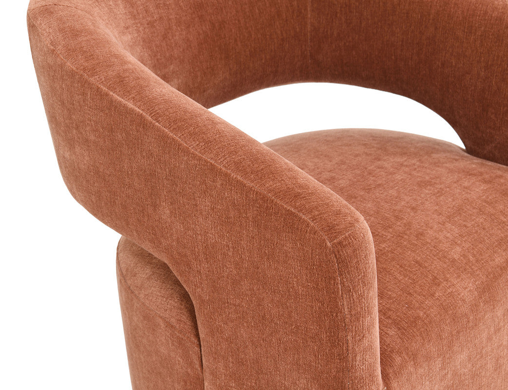 Tresa Rustic Orange Dining Arm Chair w/ Casters - Ornate Home