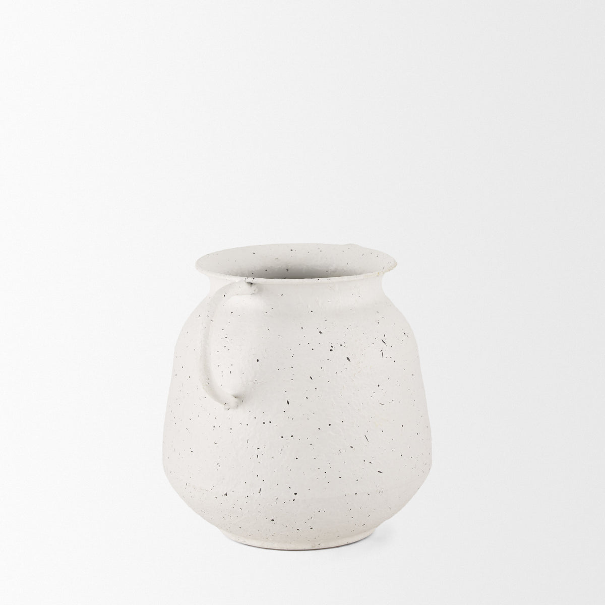 Treva White/Black Small Metal Vase - Ornate Home