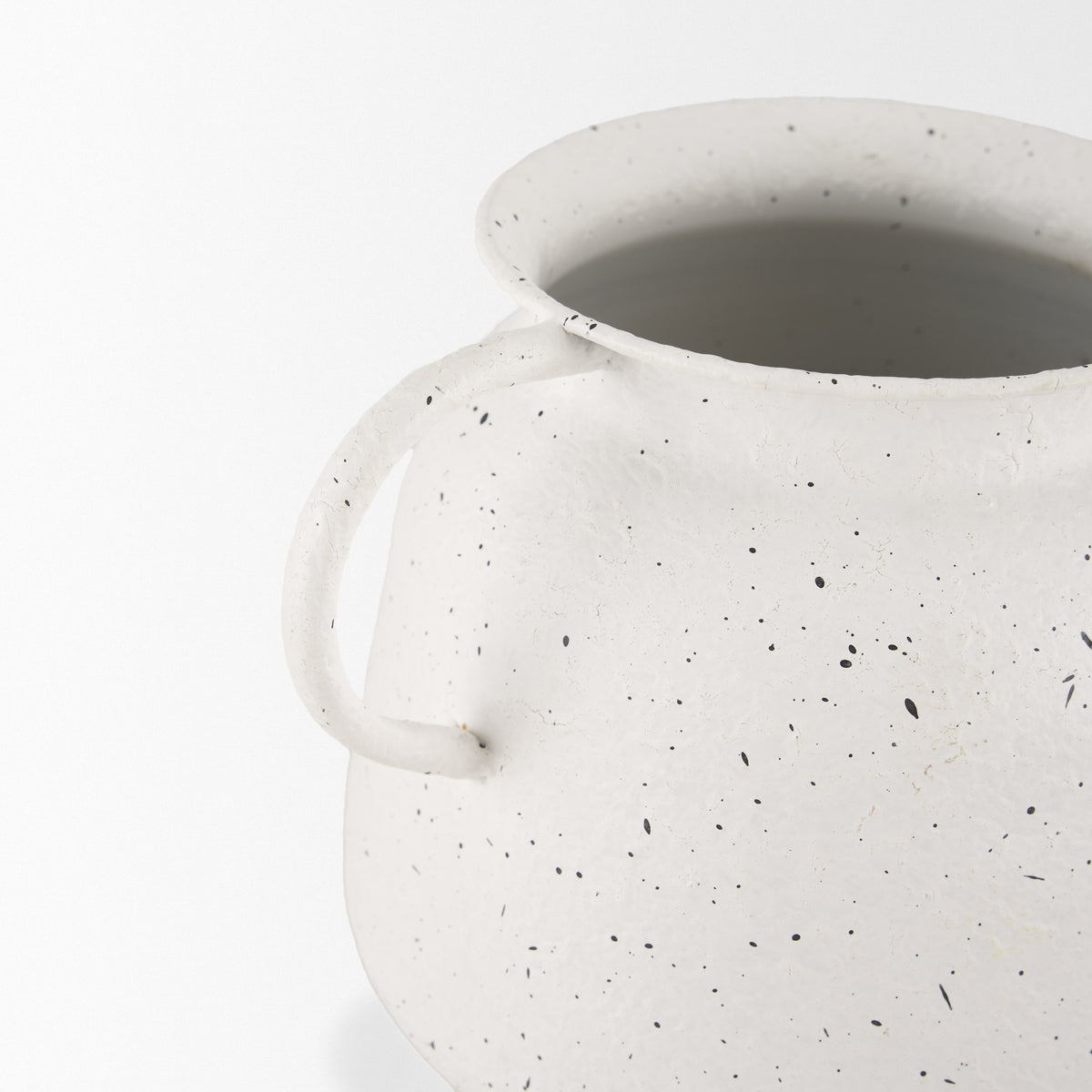 Treva White/Black Small Metal Vase - Ornate Home