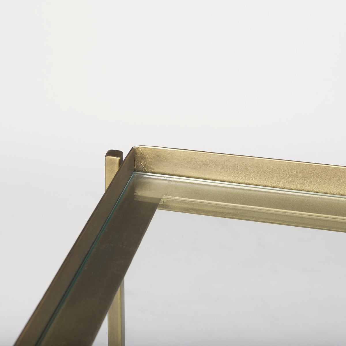 Trey Gold Metal with Glass Accent Table - Ornate Home