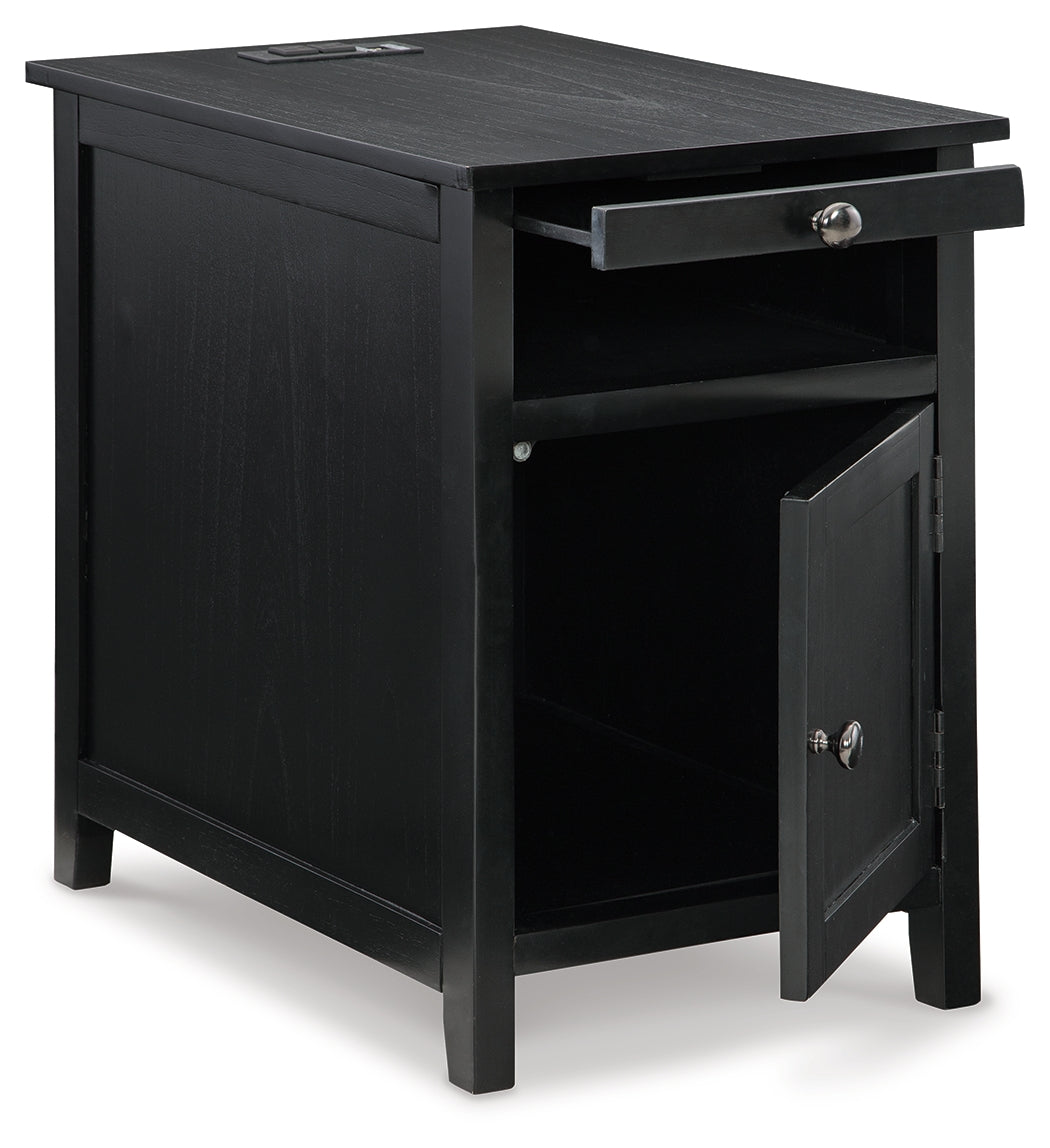Treytown Black Chairside End Table - Ornate Home